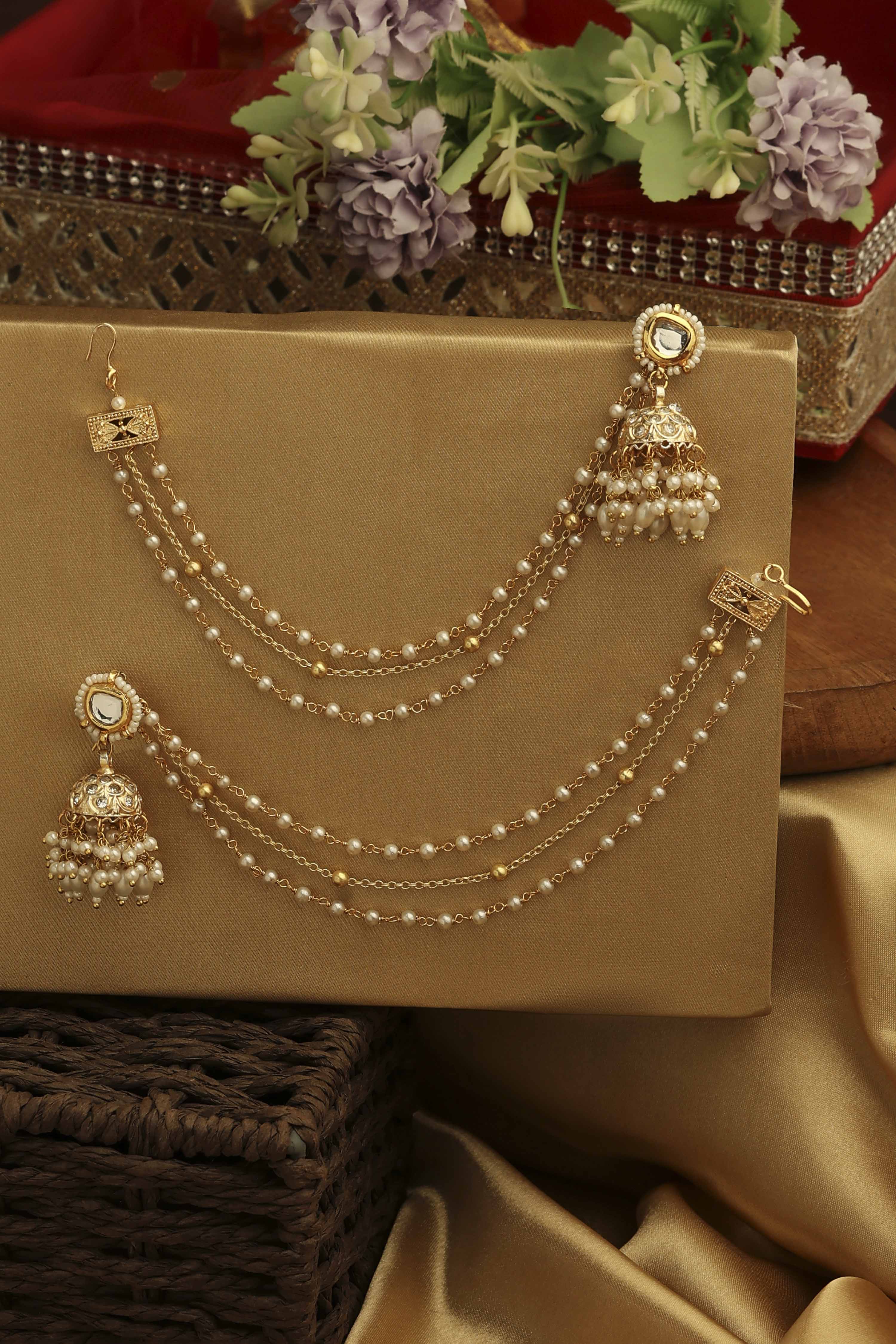 White Brass Drop & Danglers image number 0