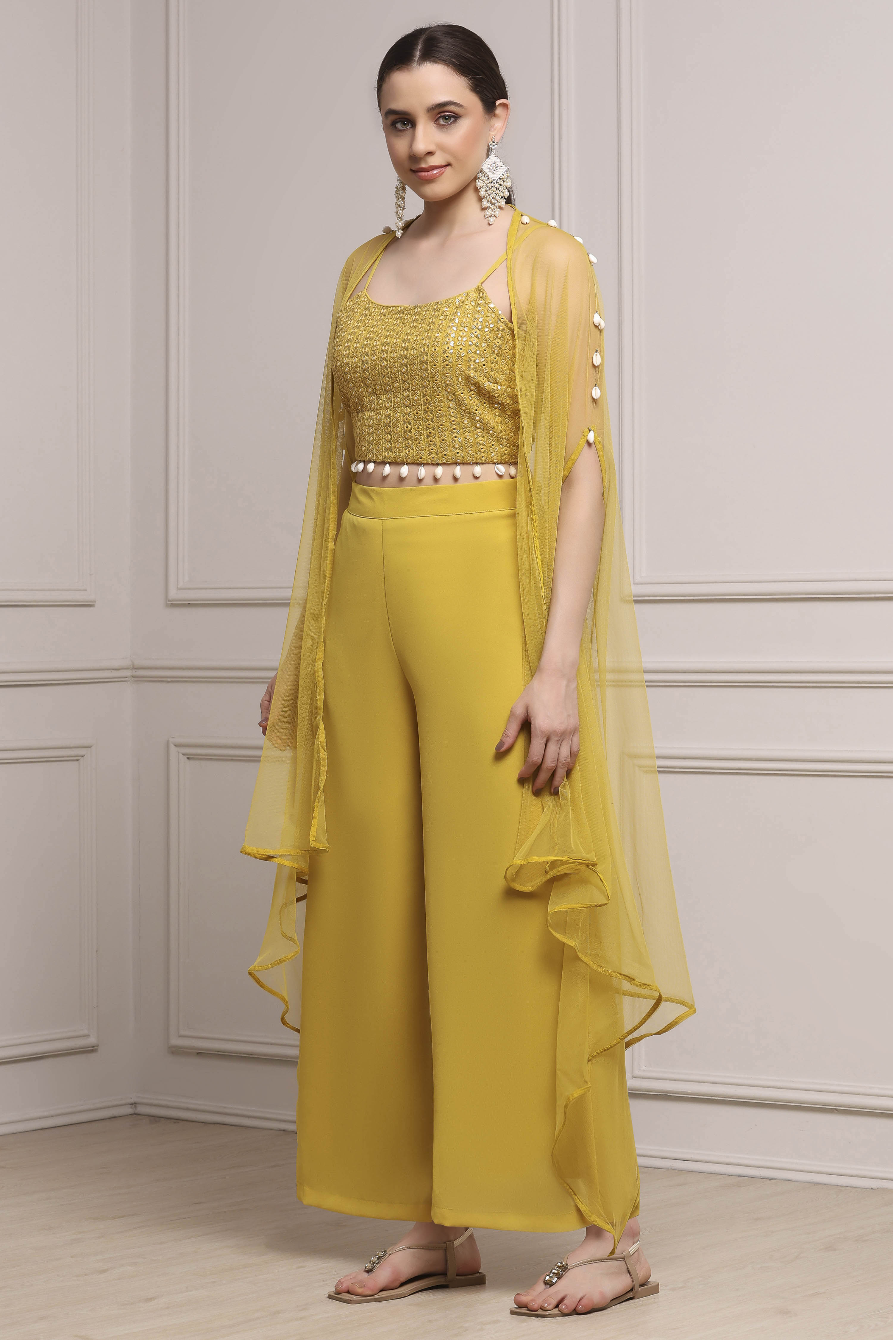 Lime Polyester Dyed Regular Fusion Set image number 3