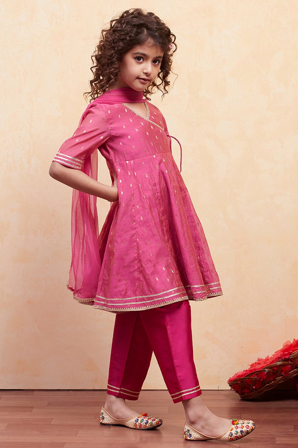 White Polyester Anarkali Suit Set image number 5