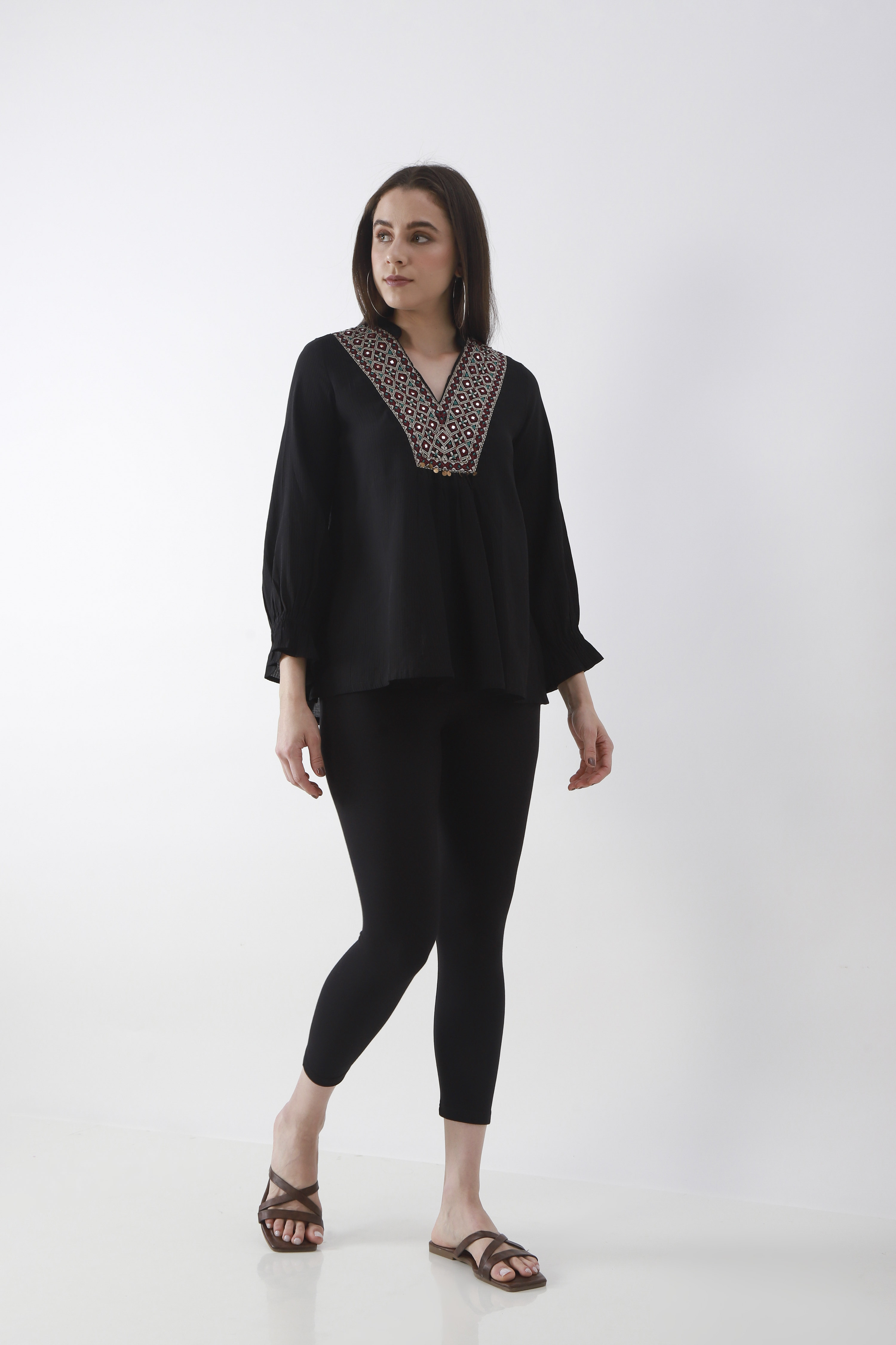 Camel Cotton Lycra Leggings image number 0