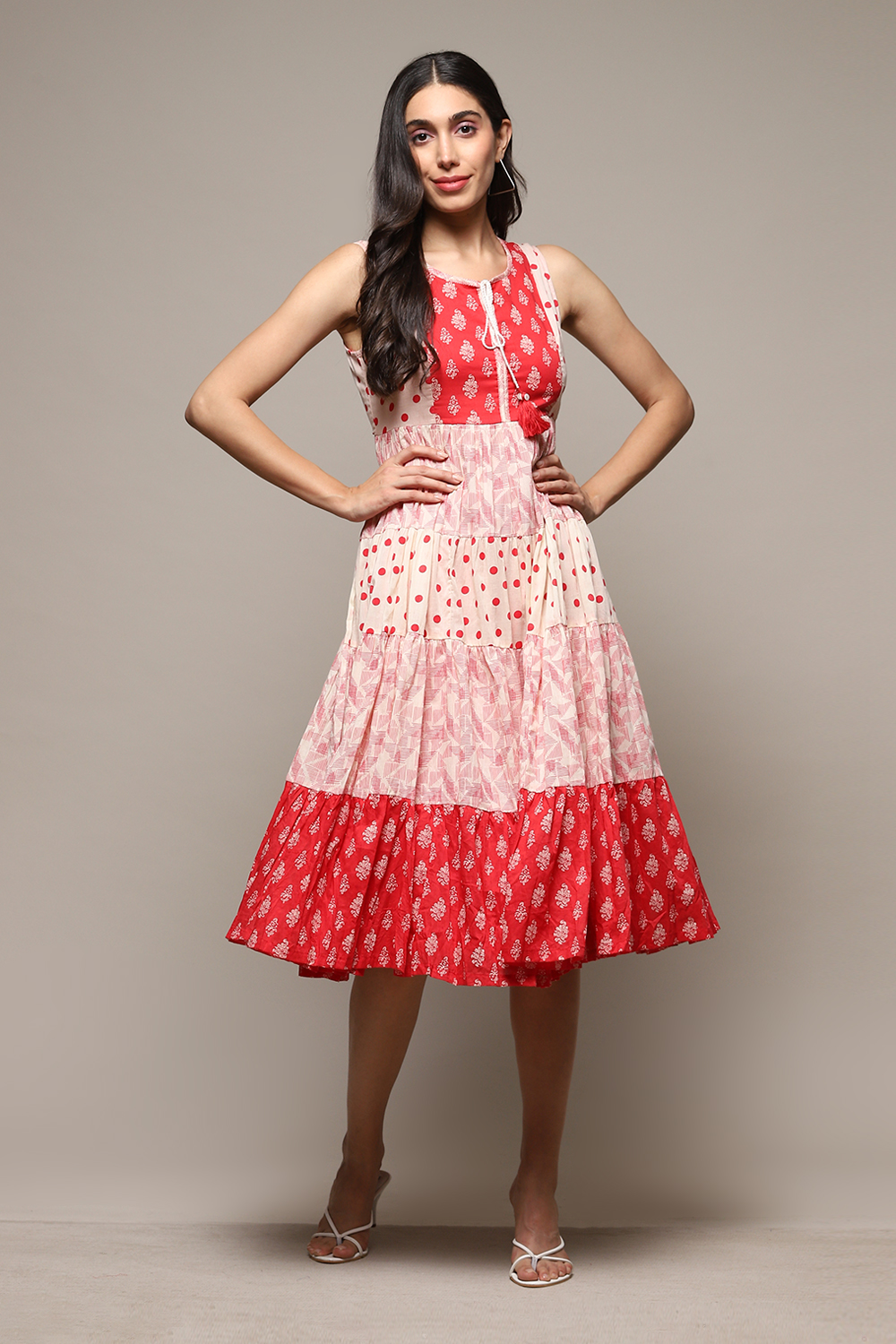 Lavender Cotton Tiered Dress image number 0