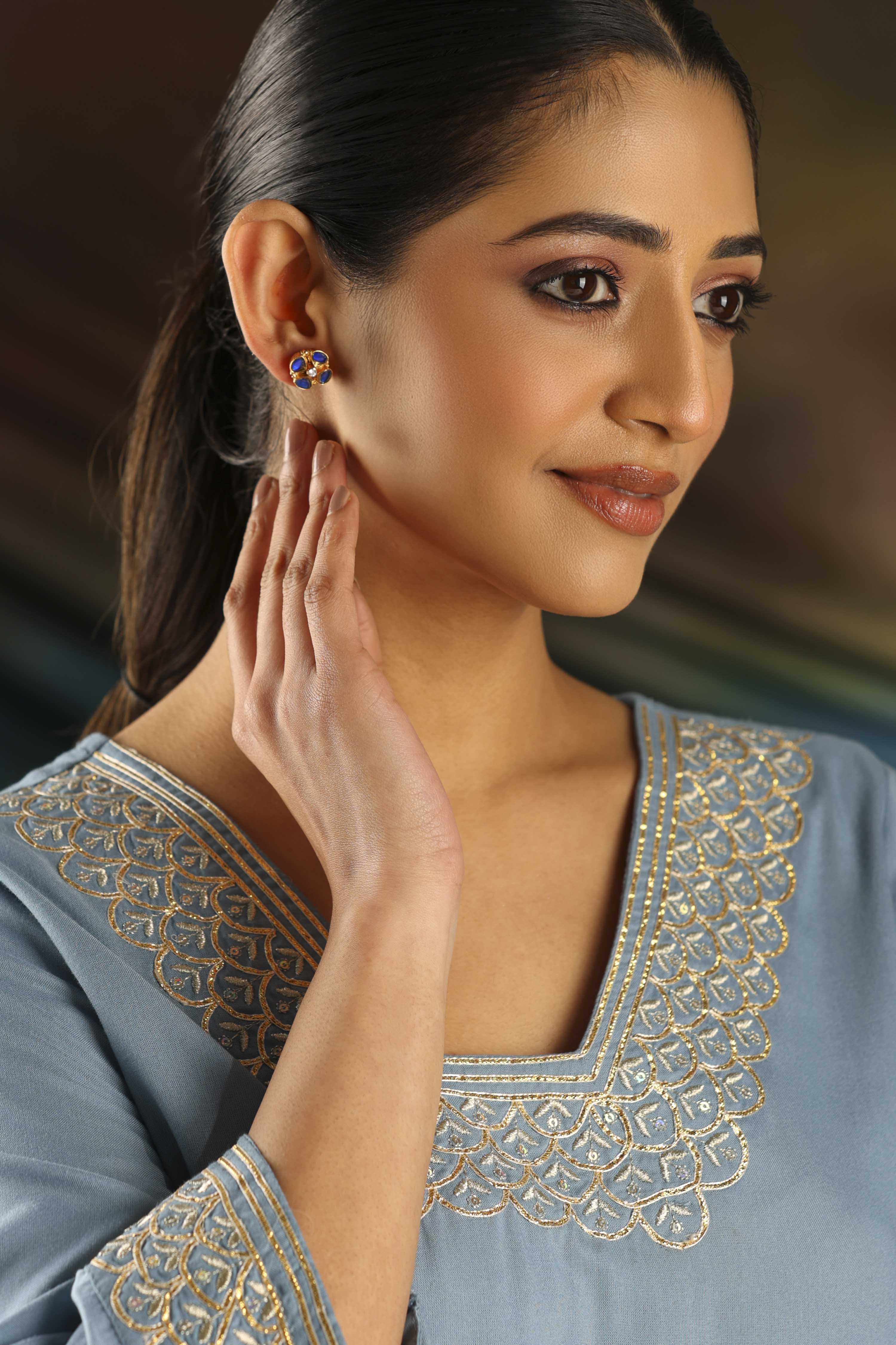 Navy Brass Studs image number 3