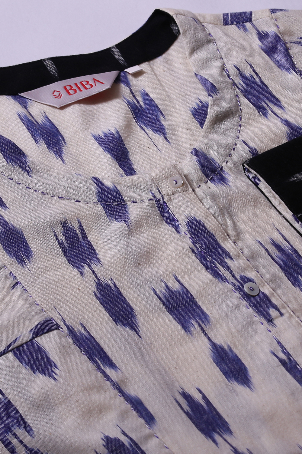 Off White Cotton Yarndyed Kurta image number 1