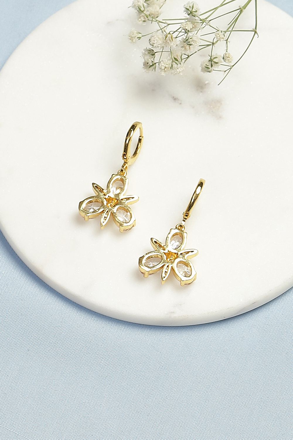 Gold Brass Earrings image number 2