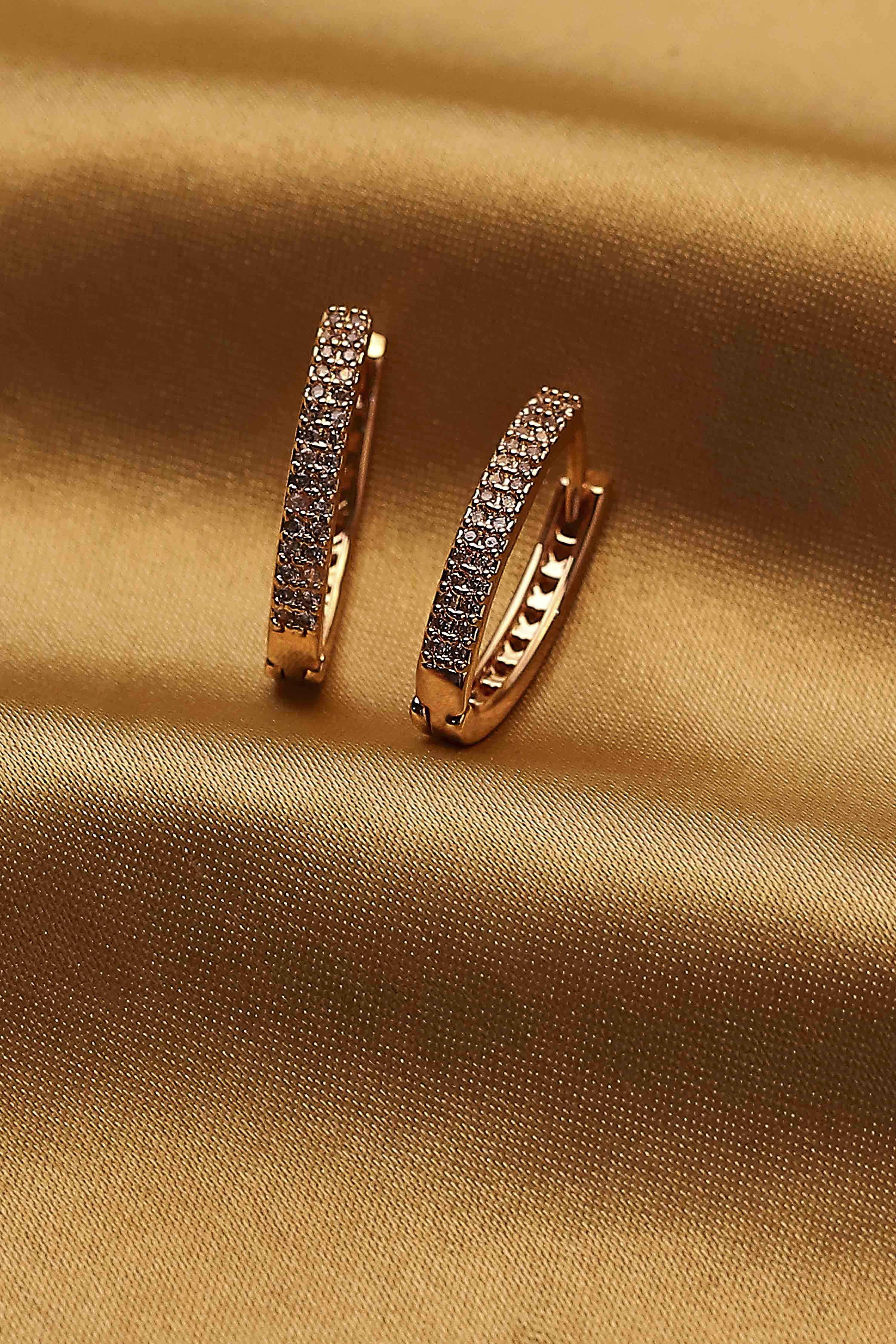 White Brass Cz Huggies image number 0