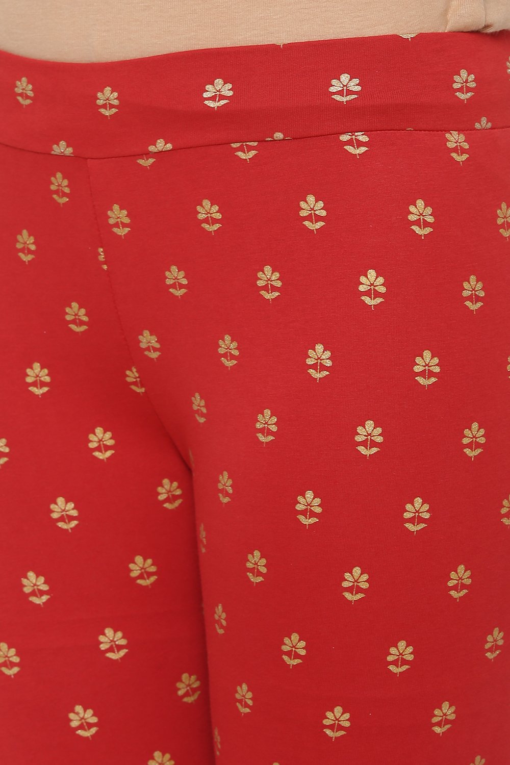 Beige Cotton Leggings image number 1