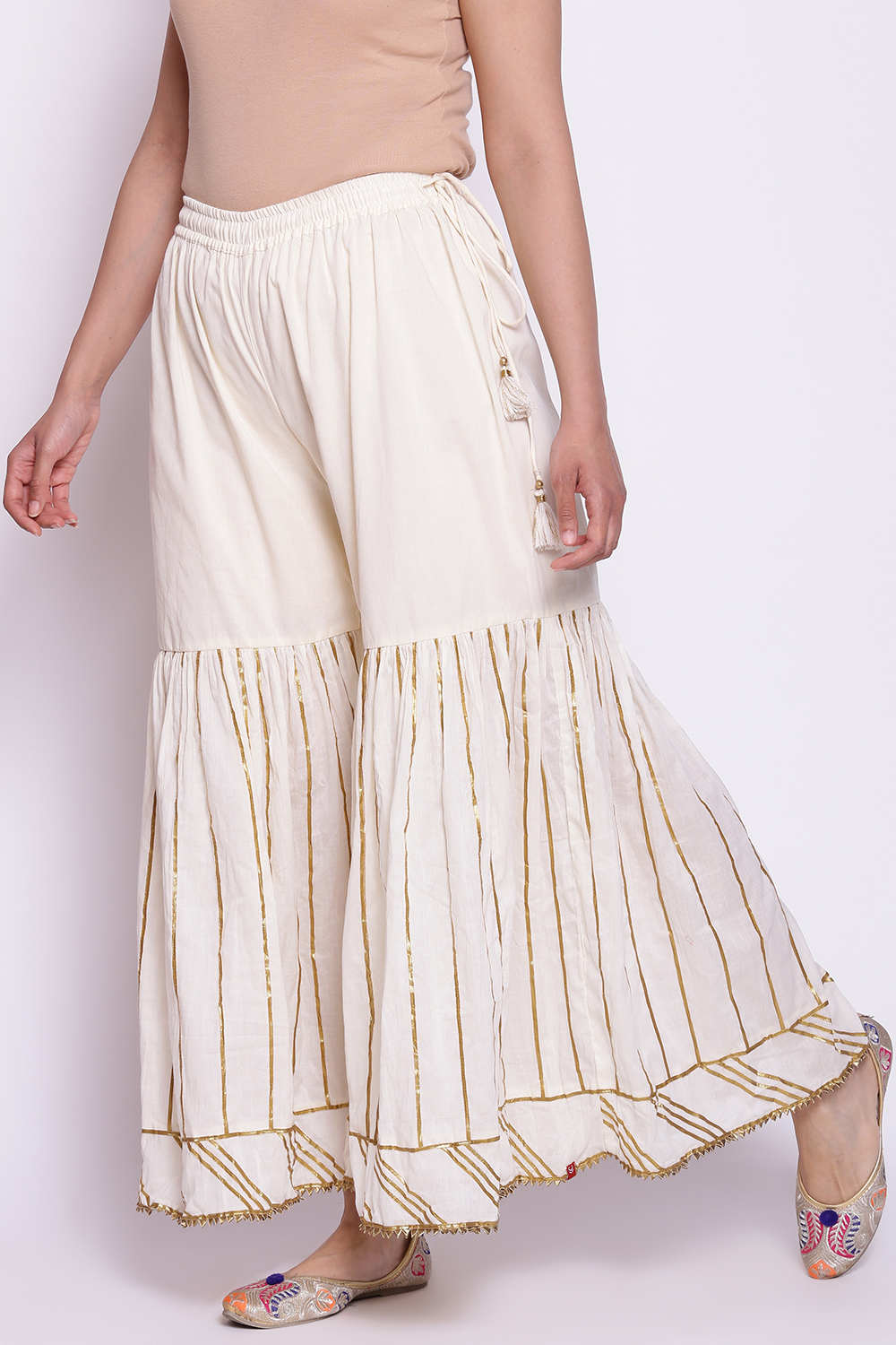 Crimson Red Cotton Sharara image number 3