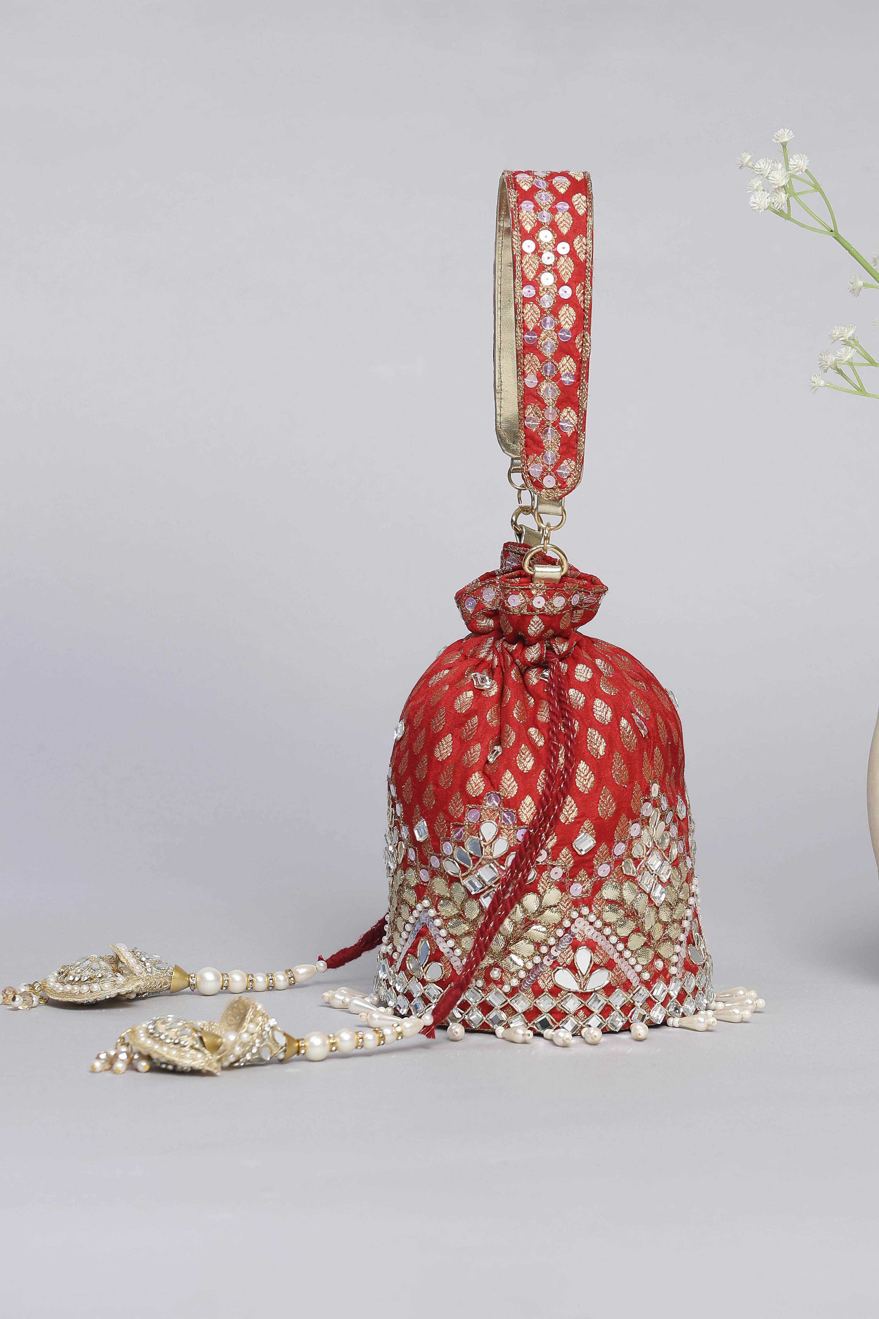 Red Polycotton Potli image number 3