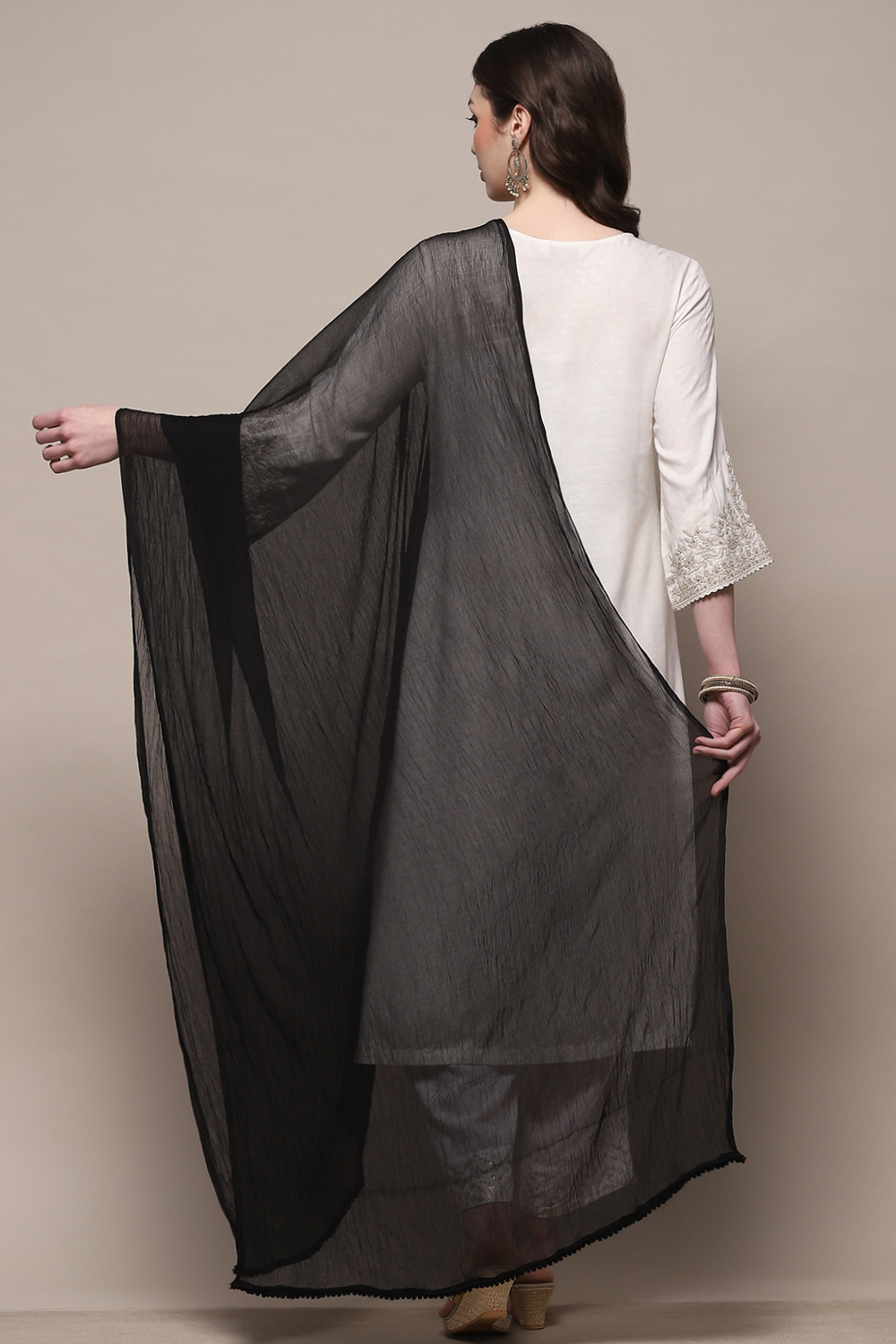 White Poly Chiffon Dupatta image number 2