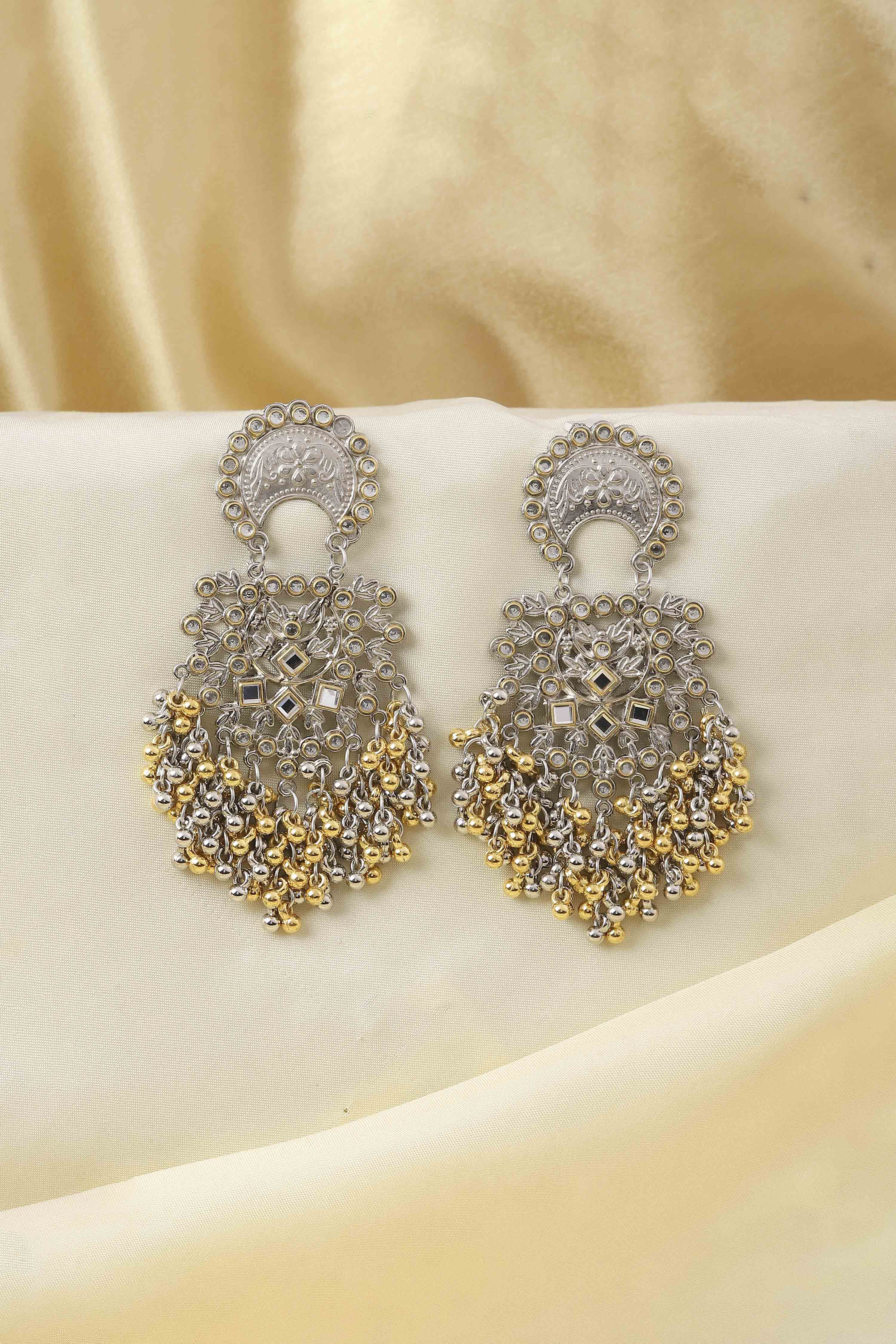 Oxidised Gold Earrings image number 0