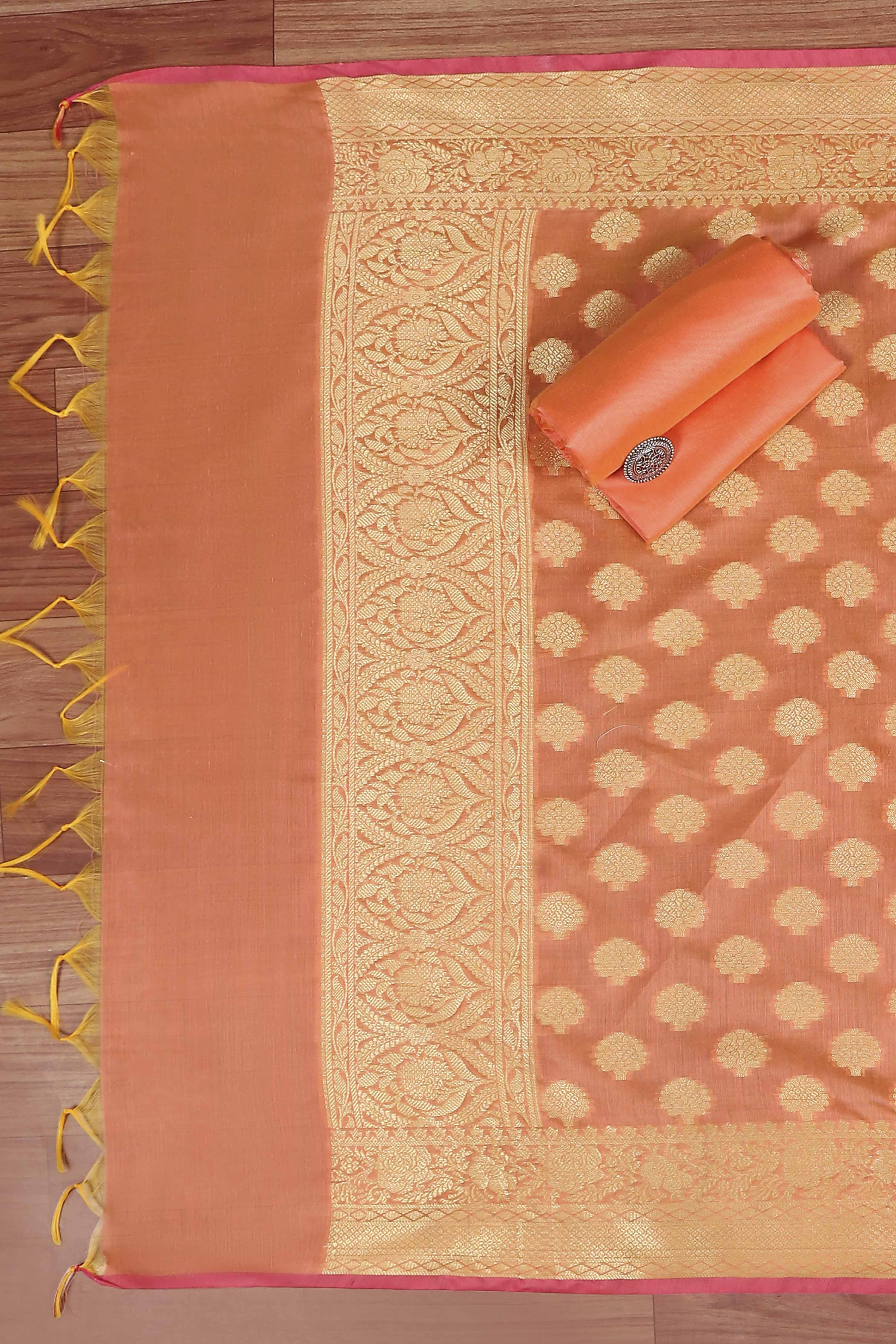 Pink Cotton Printed Embroidered Unstitched Suit Set image number 3
