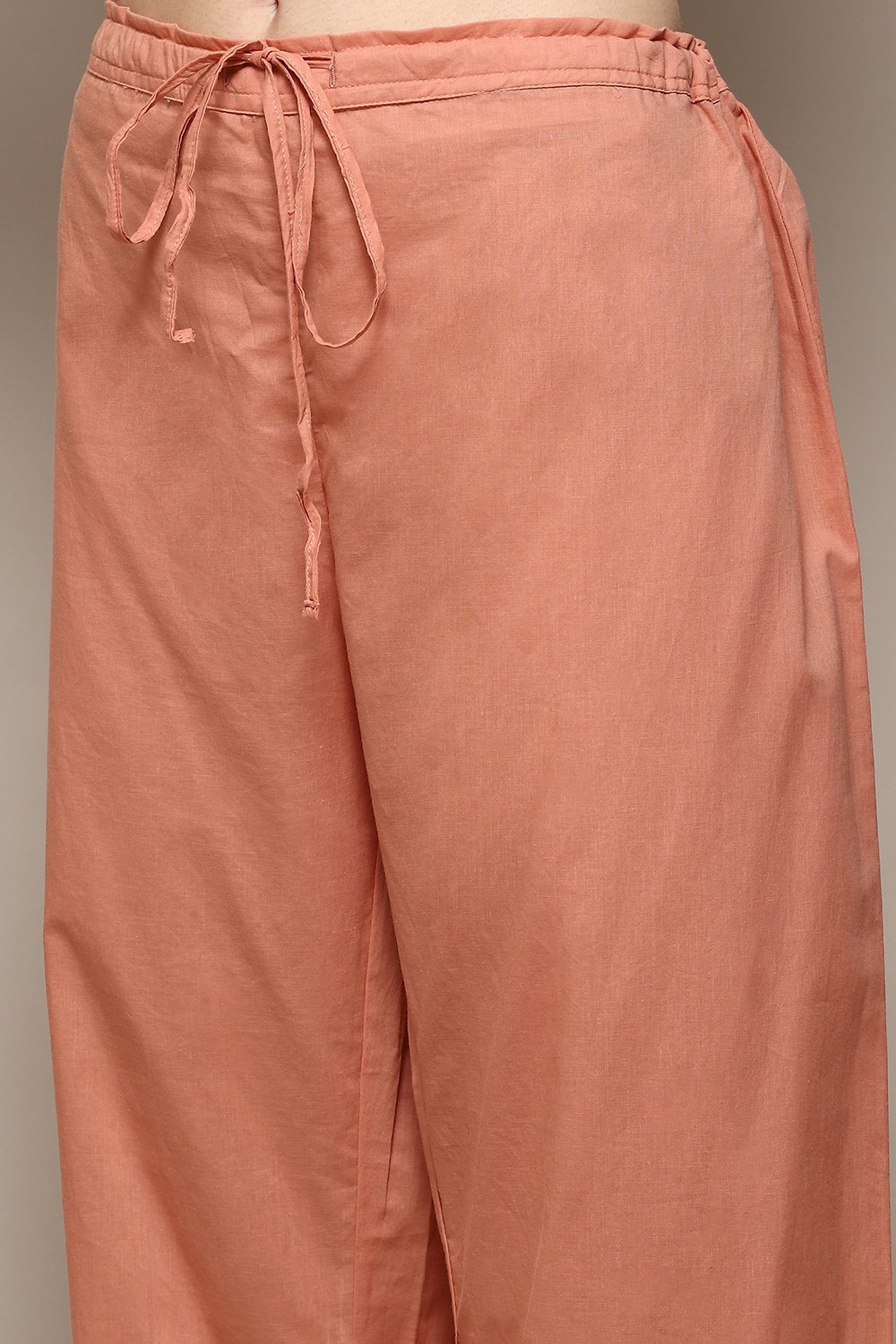 Peach Polyester Straight Kurta Palazzo Suit Set image number 2