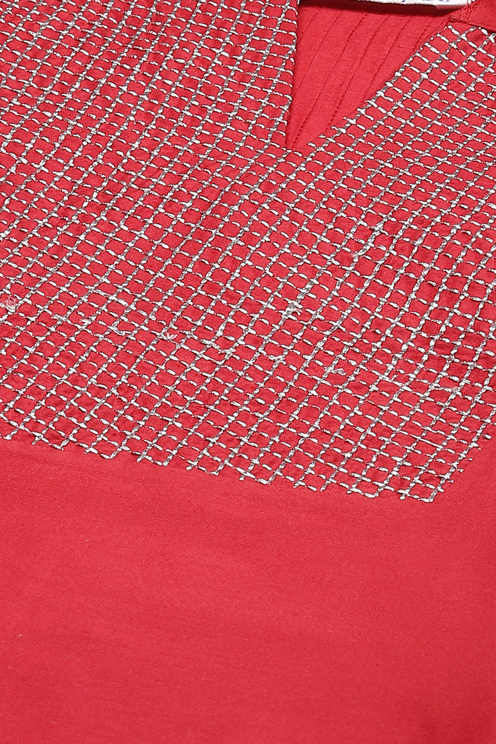 Red Straight Nylon Viscose Kurta image number 1