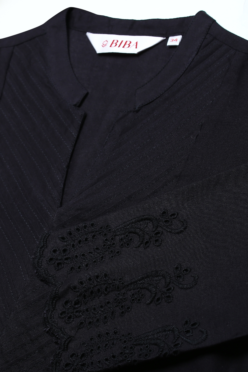 Peach Cotton Flax Kurta image number 1