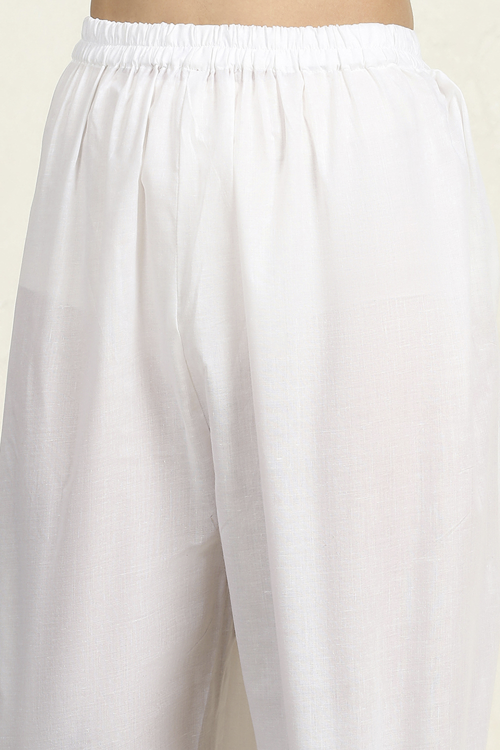 White-Blue Cotton Unstitched Suit Set image number 3
