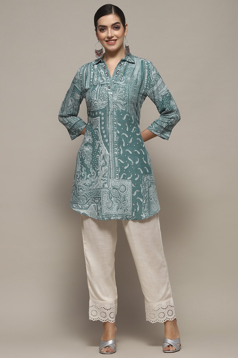 Navy Viscose Straight Kurti image number 0