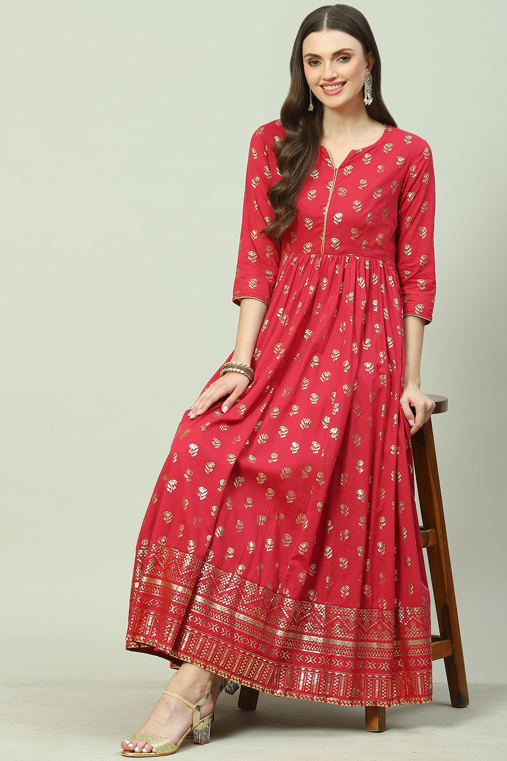 Cherry Red Cotton Dress image number 6