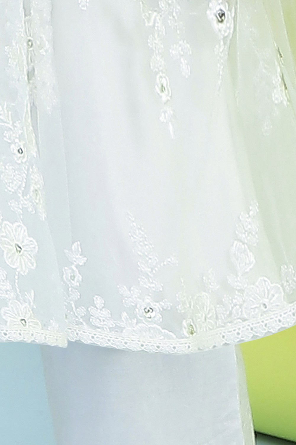 Off White Nylon Flared Suit Set image number 8