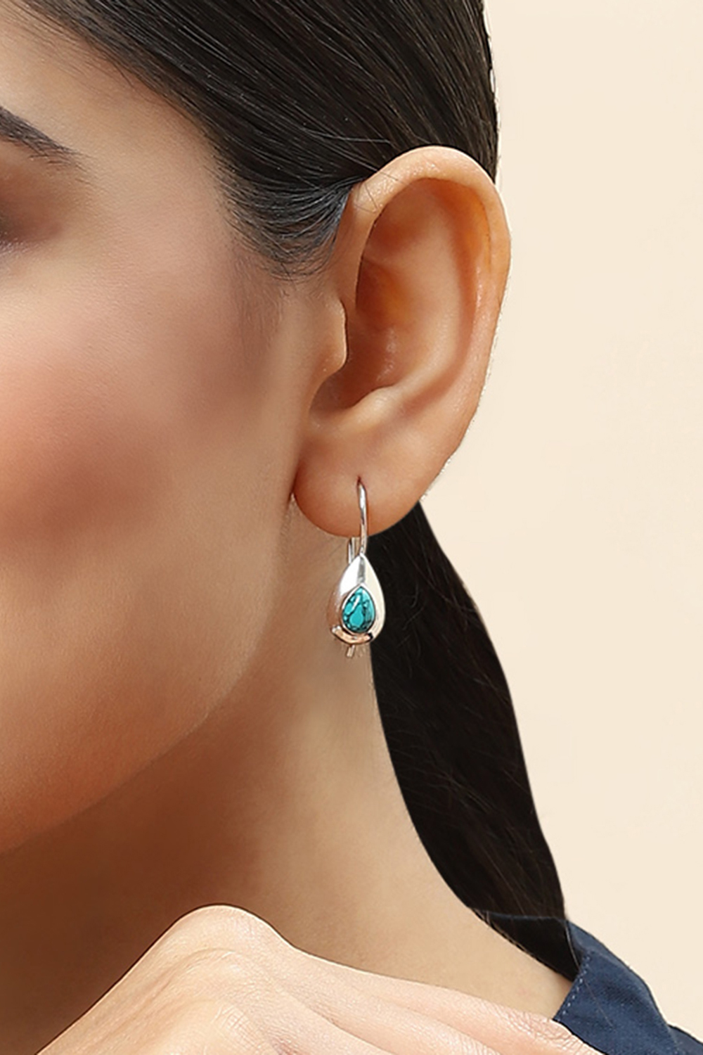 Turquoise 925 Sterling Silver Earrings image number 1