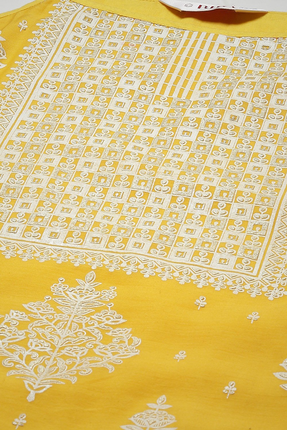 Yellow Art Silk Straight Kurta Garara Suit Set image number 5