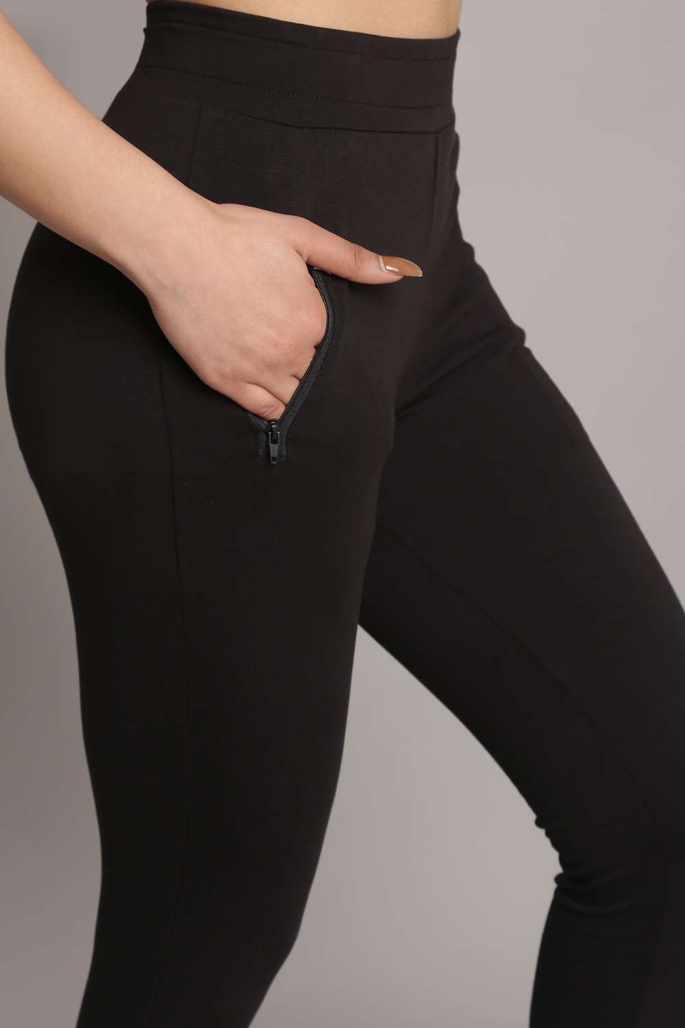 Charcoal Melange Knitted Cotton Blend Joggers image number 1