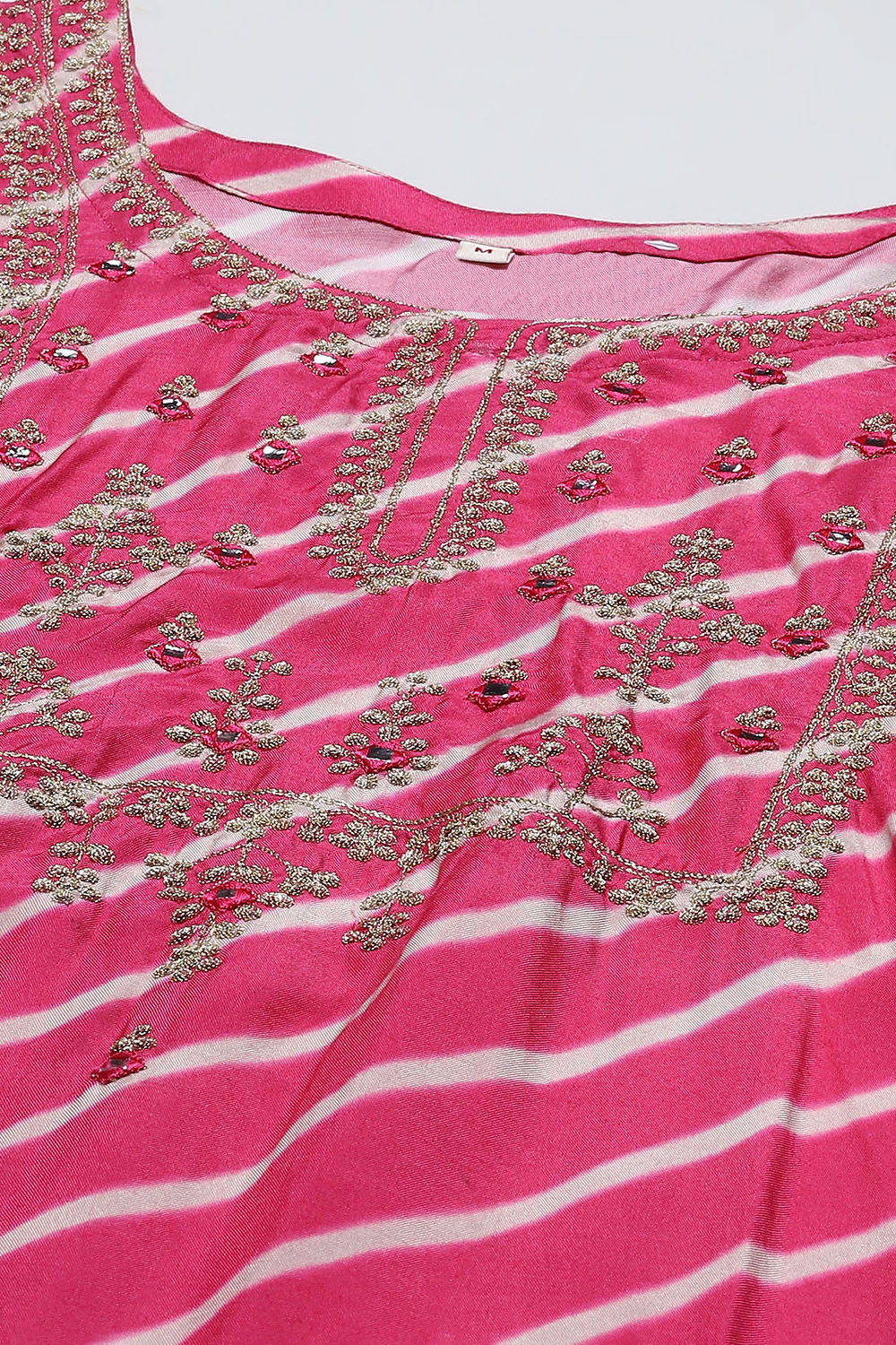 Pink Muslin Digital Print Unstitched Suit Set image number 2