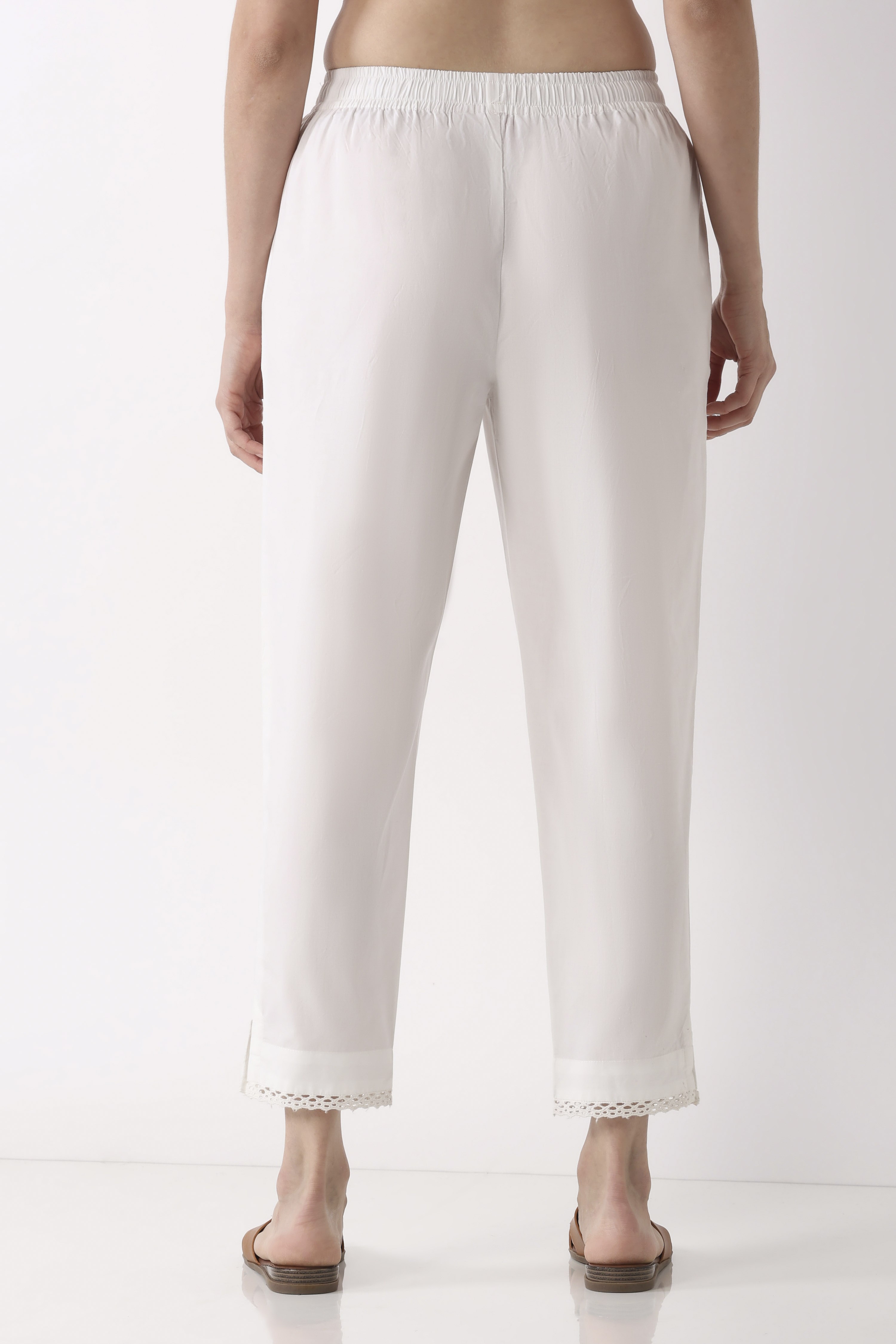 Black Cotton Slim Pants image number 5