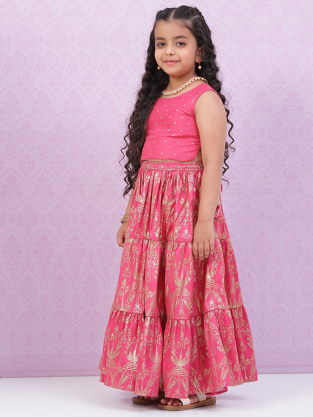 Pink Art Silk Lehenga Set image number 3