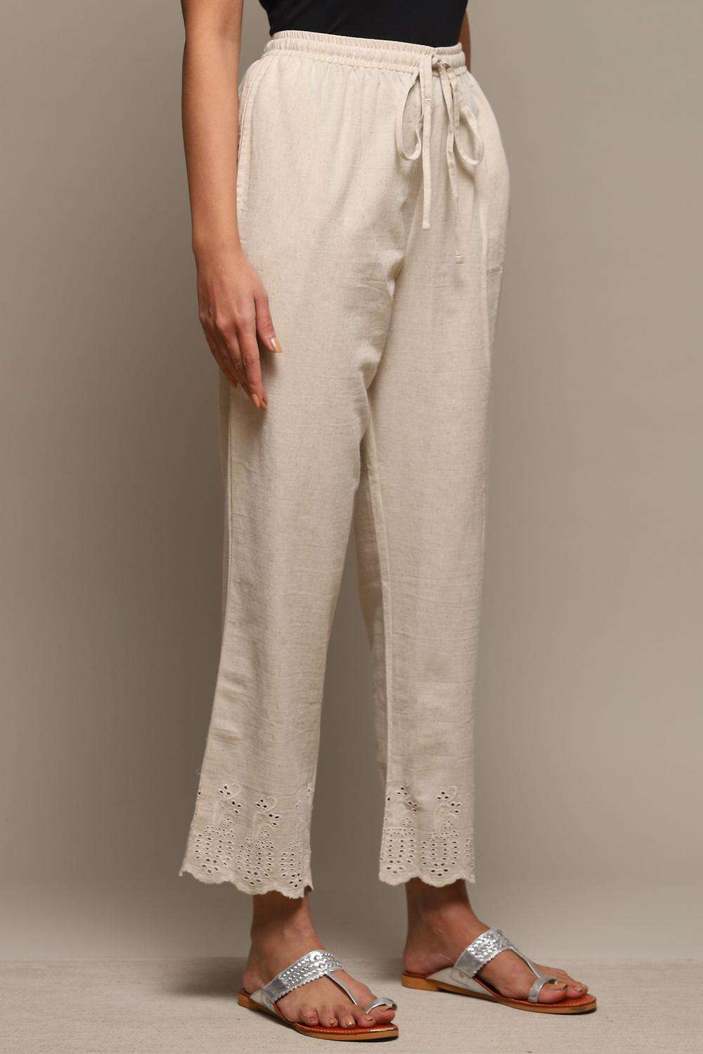 Black Cotton Blend Narrow Pant image number 3