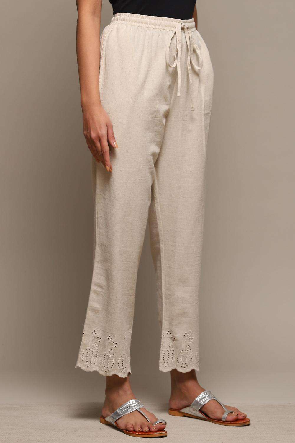 Natural Cotton Blend Straight Pants image number 3