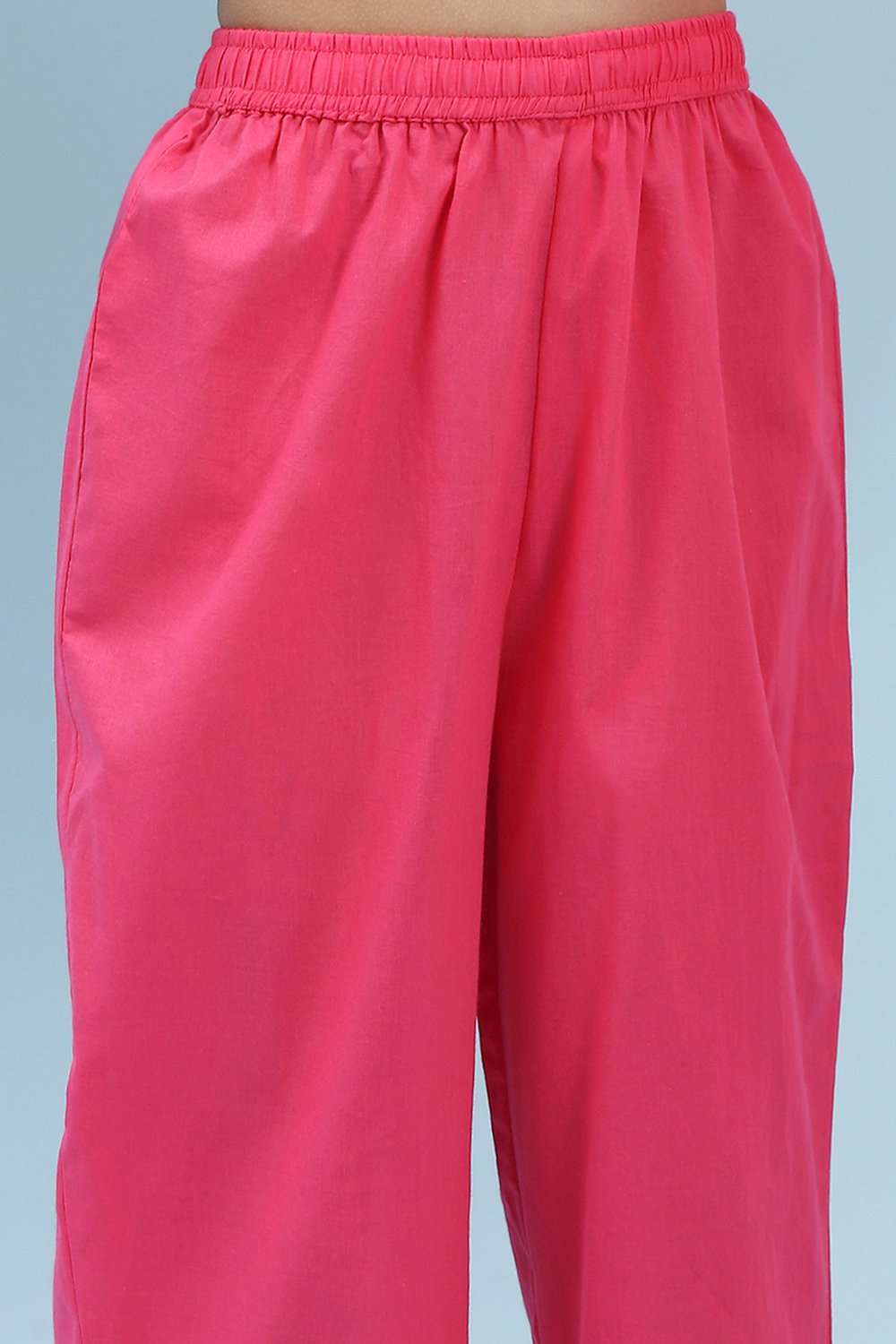 Pink Viscose Blend Kurta Pants Set image number 6
