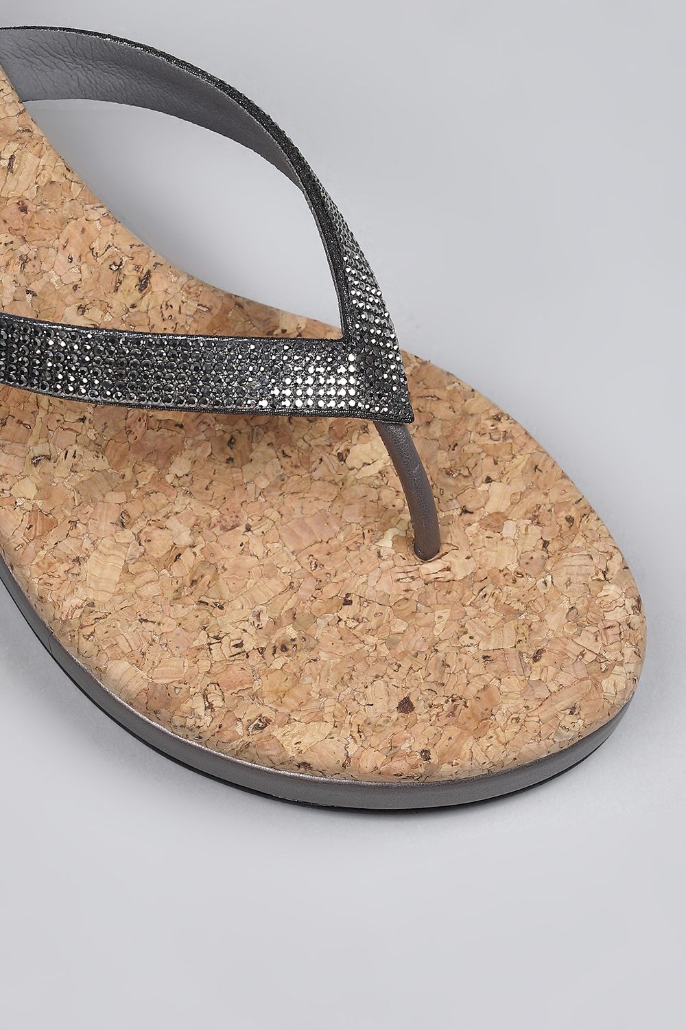 Gun Metal Stone Studded Sandals image number 3
