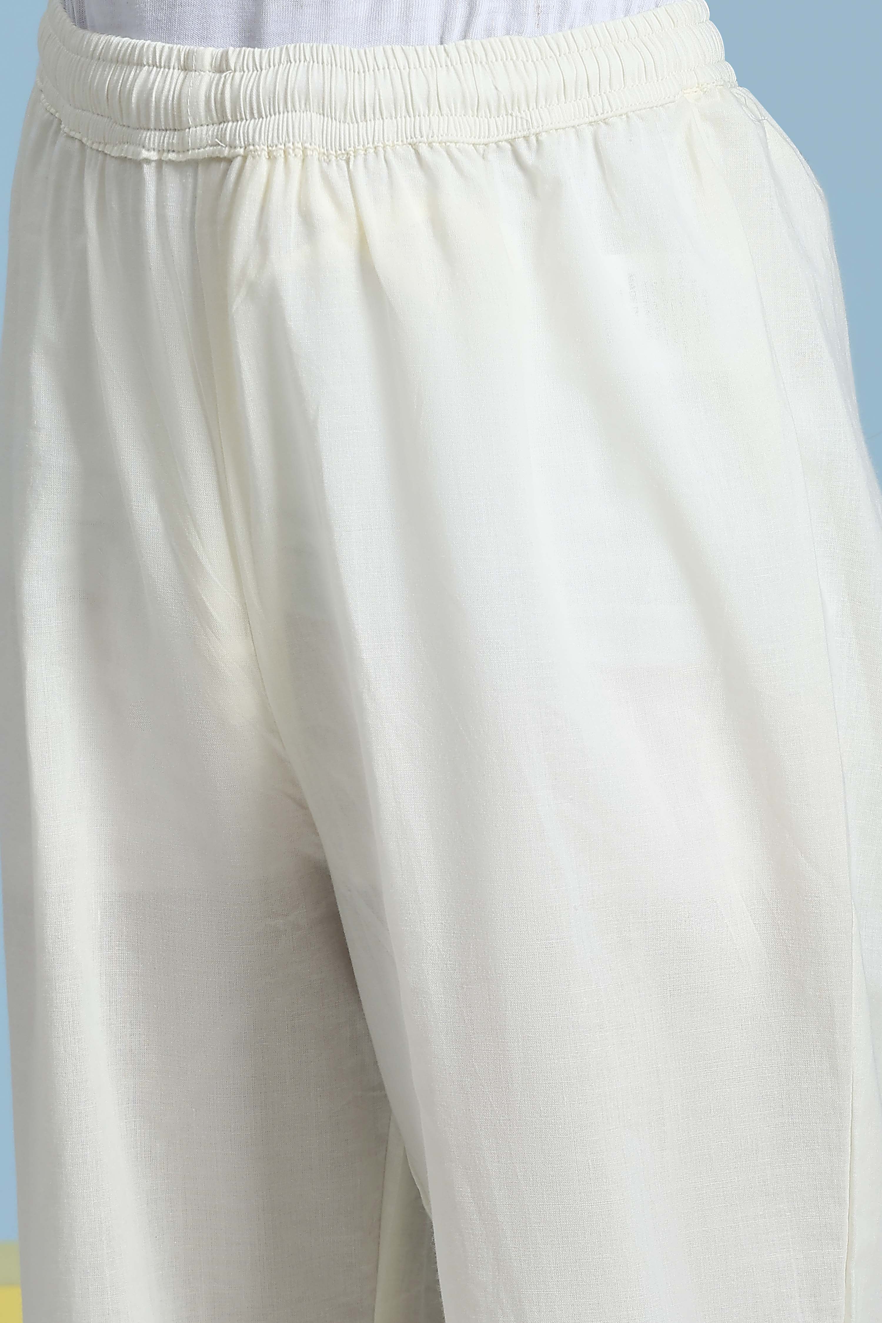 White Cotton Printed Anarkali Suit Set image number 2