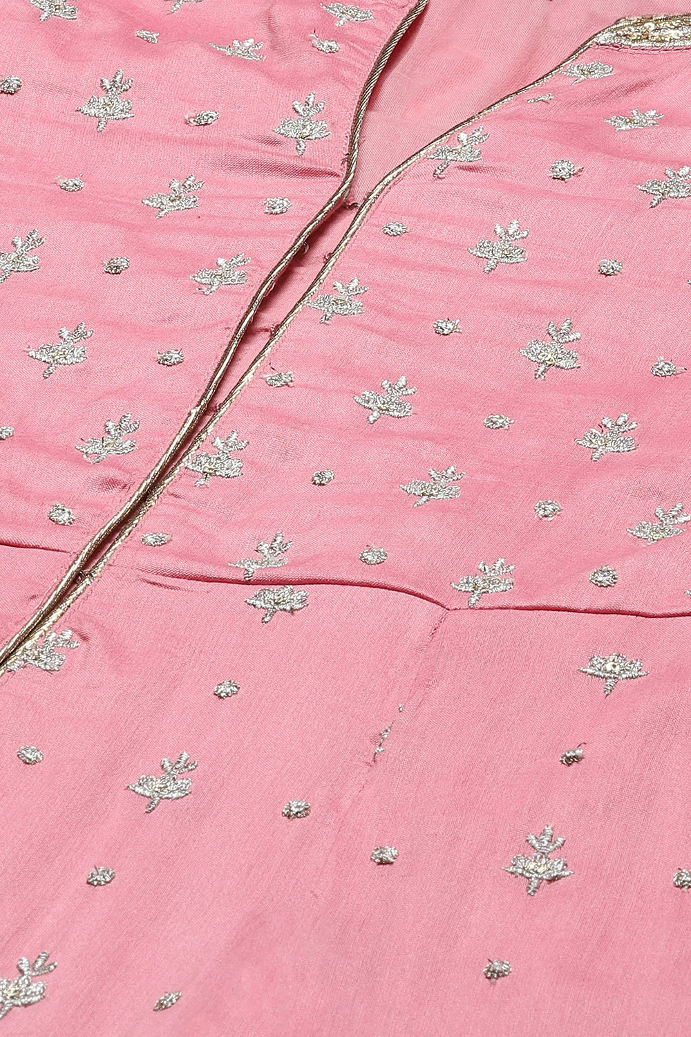 Buy Pink Cotton Blend Anarkali Embroidred Kurta Suit Set for INR16765 ...