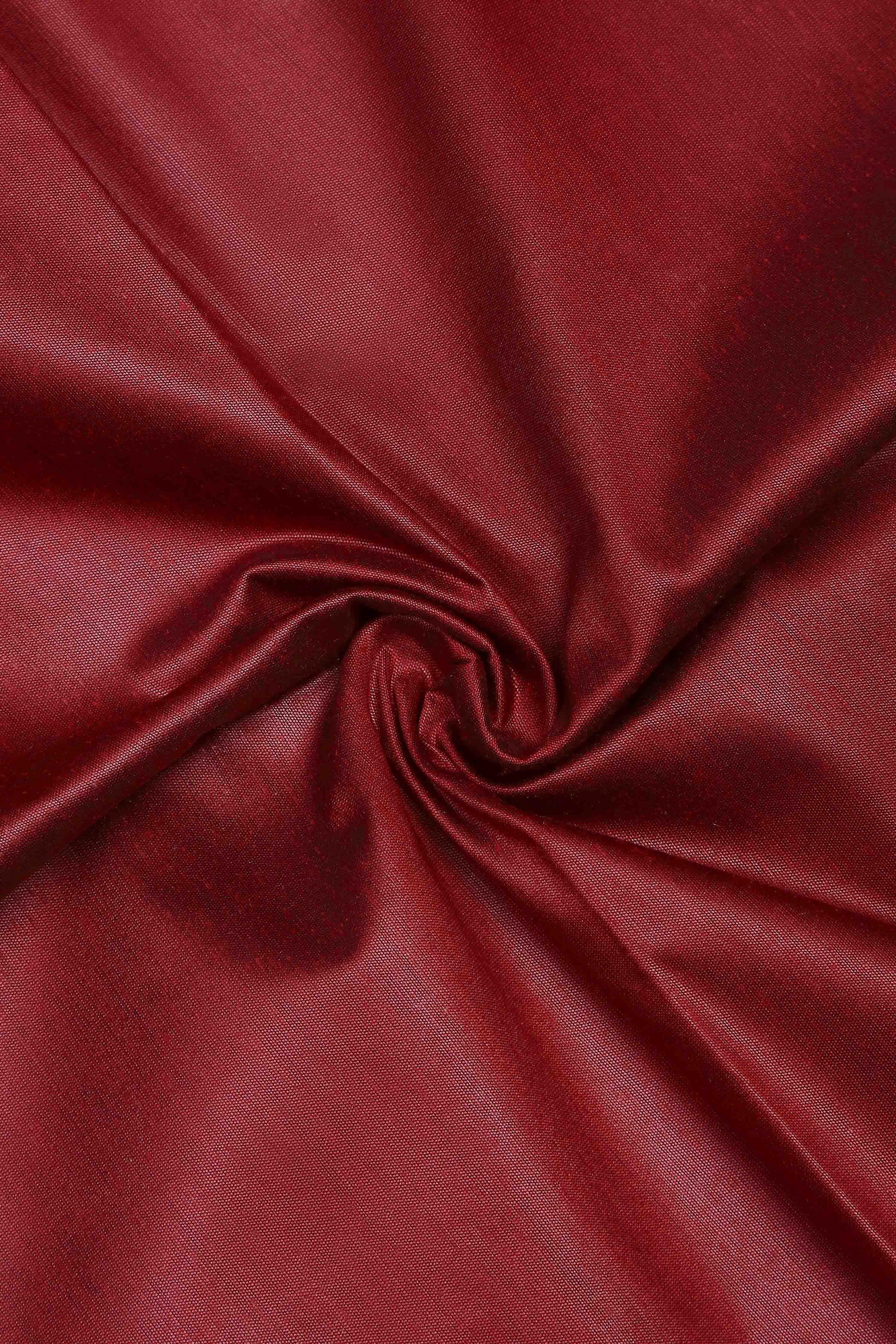 Red Banarasi Chanderi Banarasi Print Unstitched Suit Set image number 2