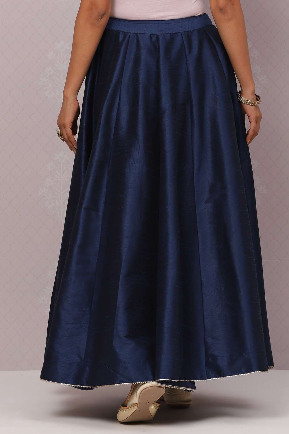 Peacock Flared Art Silk Skirts image number 5