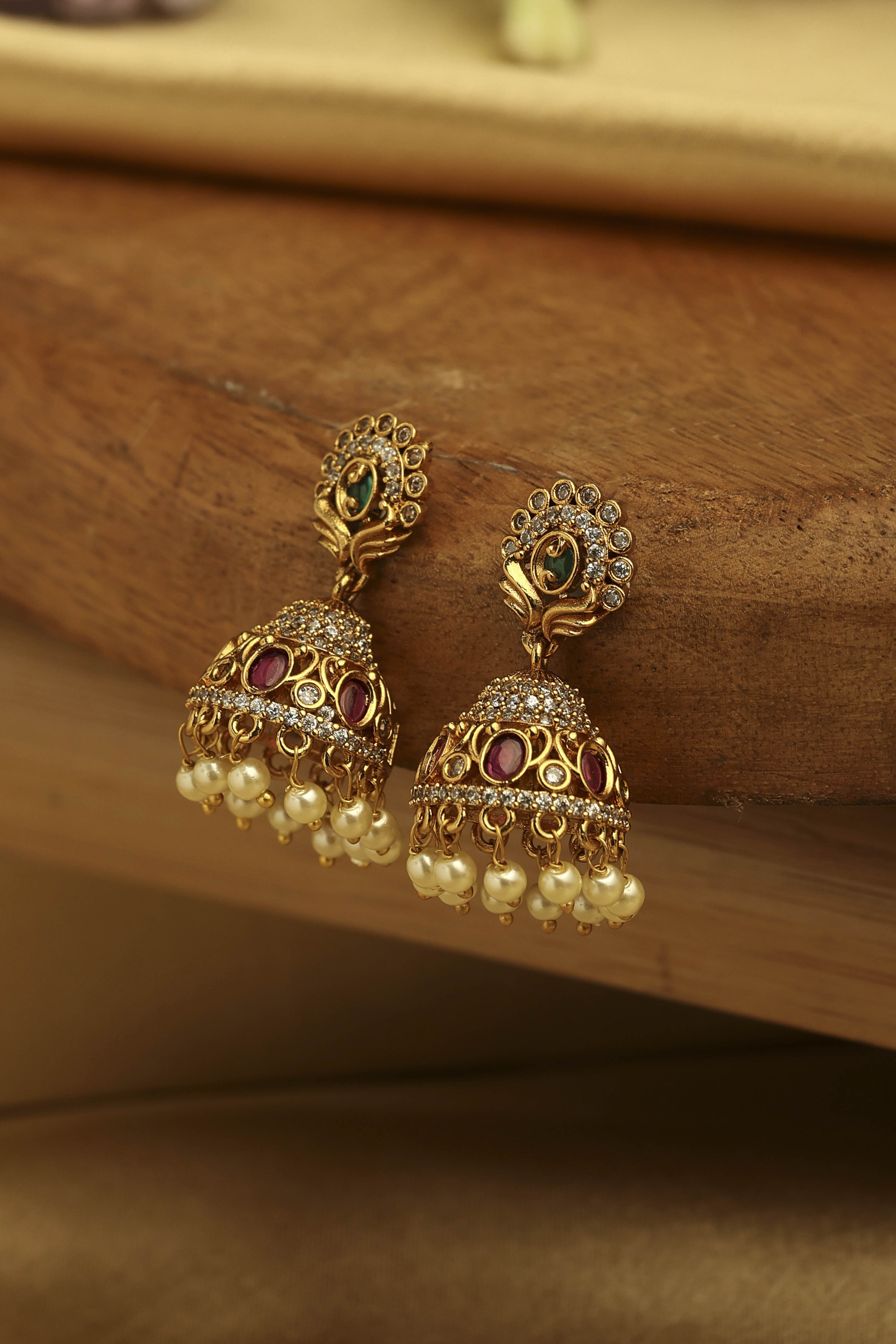 Multicolor Brass Jhumka image number 0