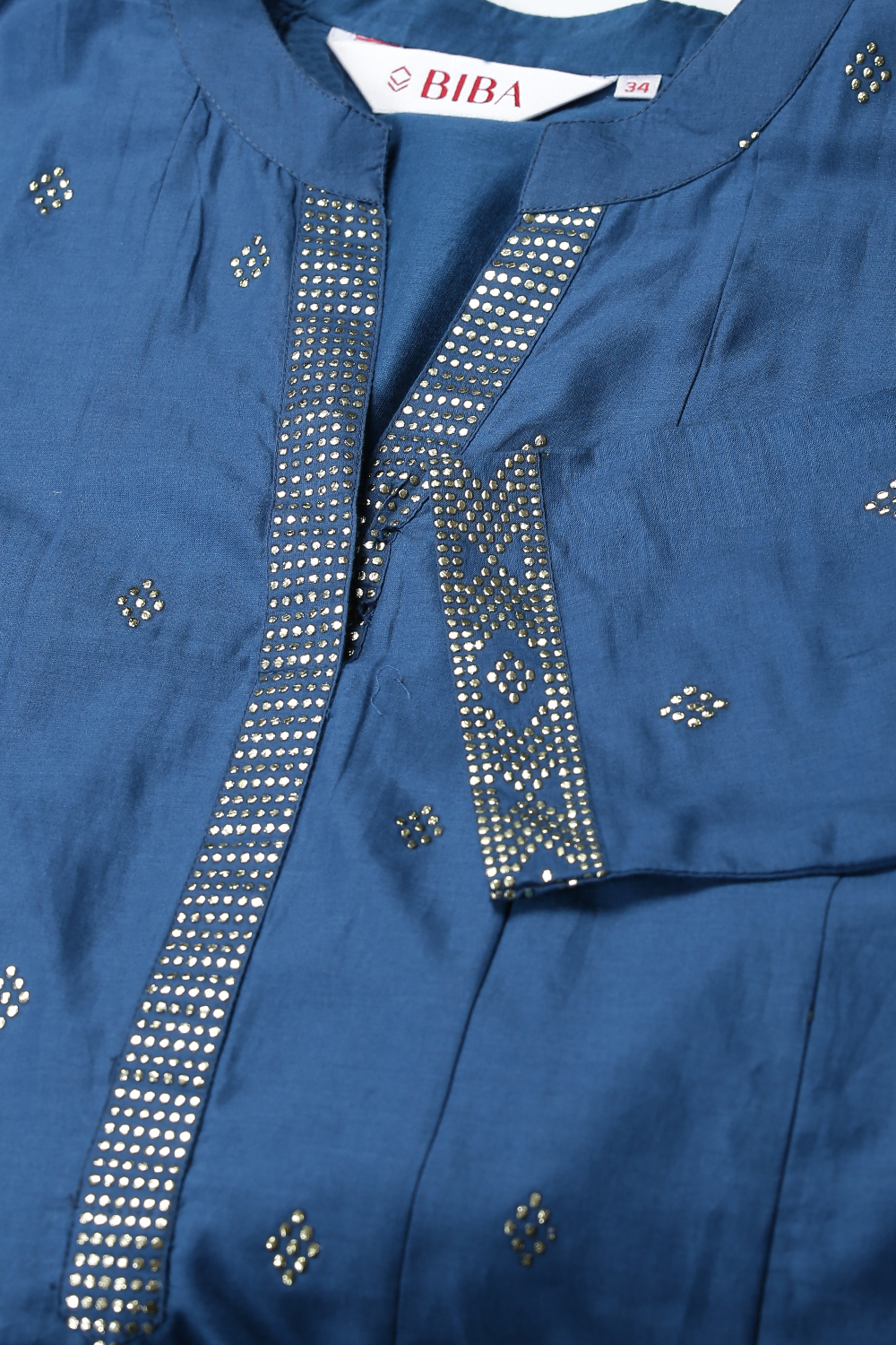 Blue Cotton Kalidar Kurta Churidar Suit Set image number 1