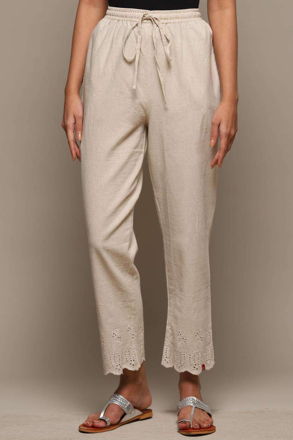 Black Cotton Blend Narrow Pant image number 5