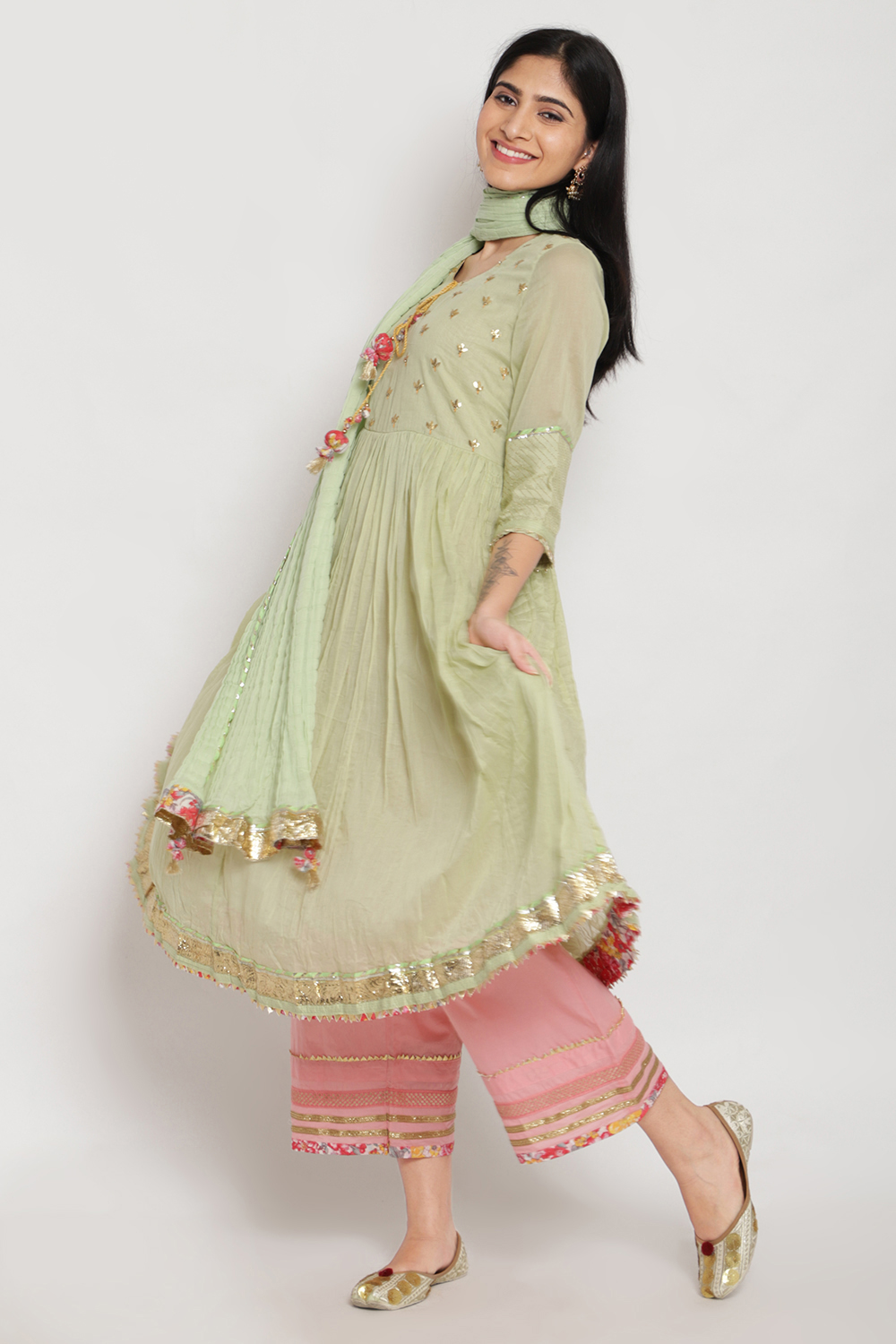 Biba green anarkali sale