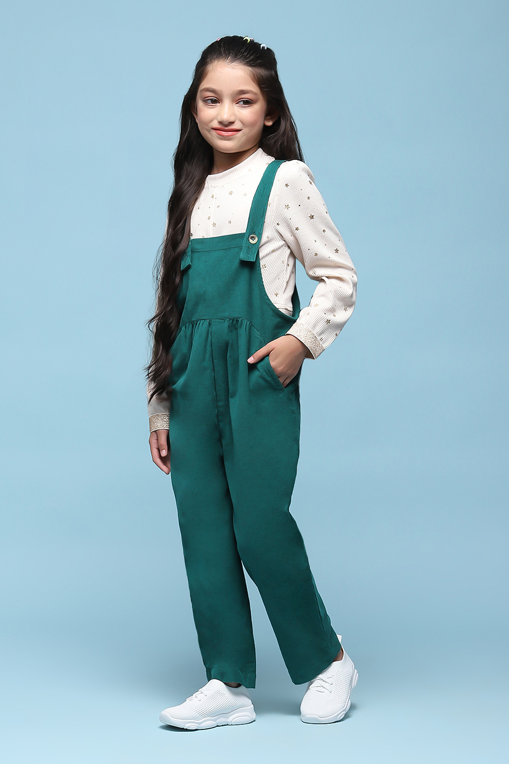 Green Cotton Solid Jumpsuit image number 2