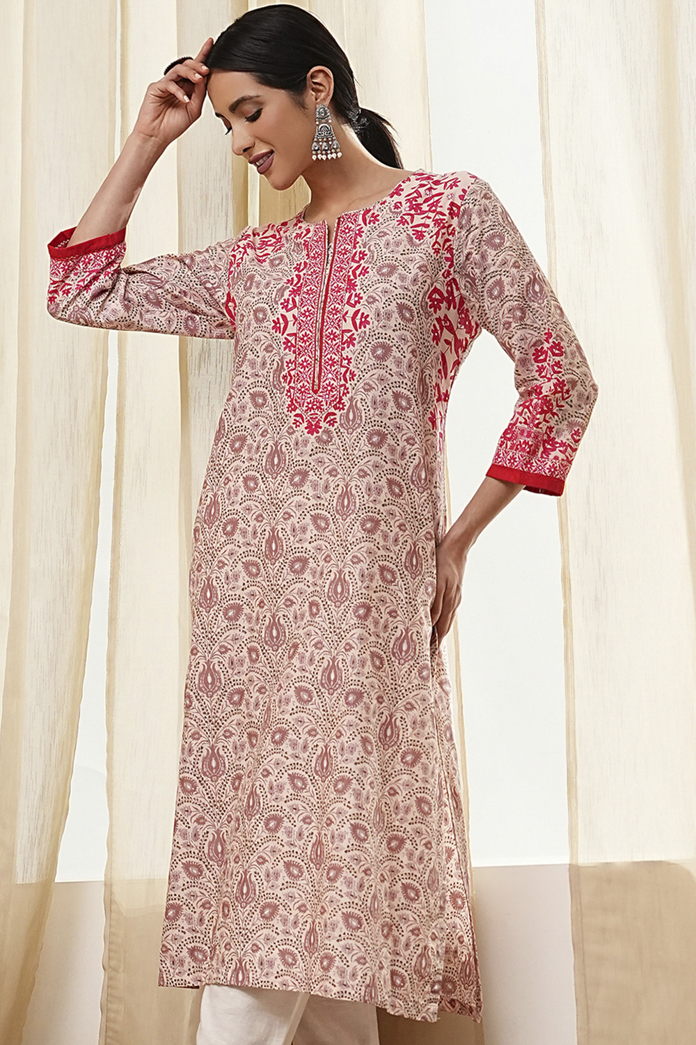Nude Straight Kurta image number 1