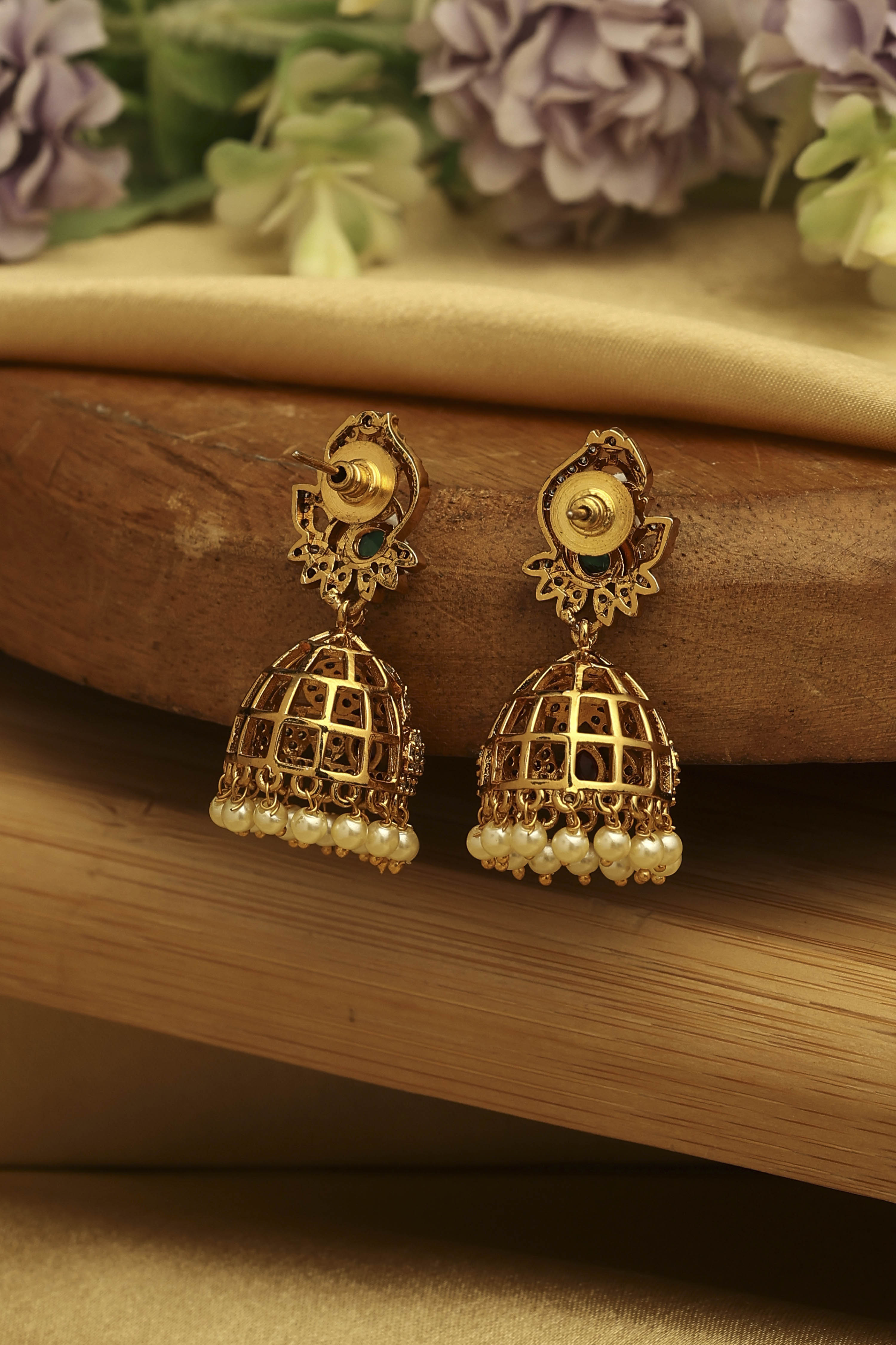Multicolor Brass Jhumka image number 2