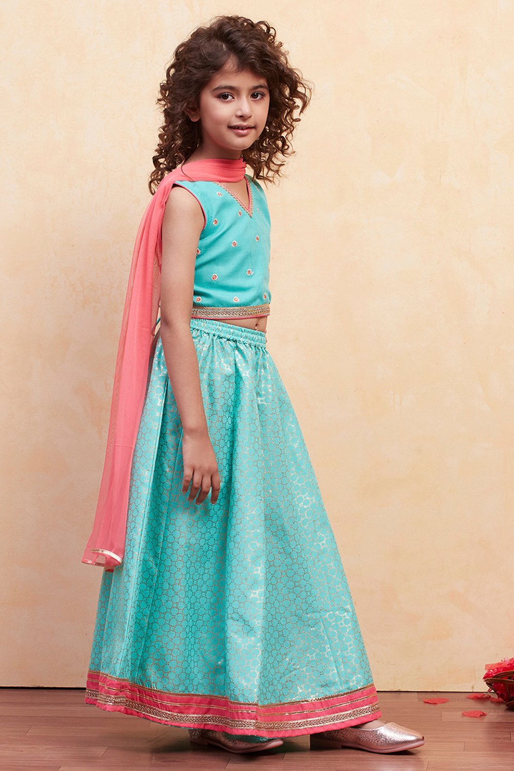 Black Polyester Lehenga Set image number 5