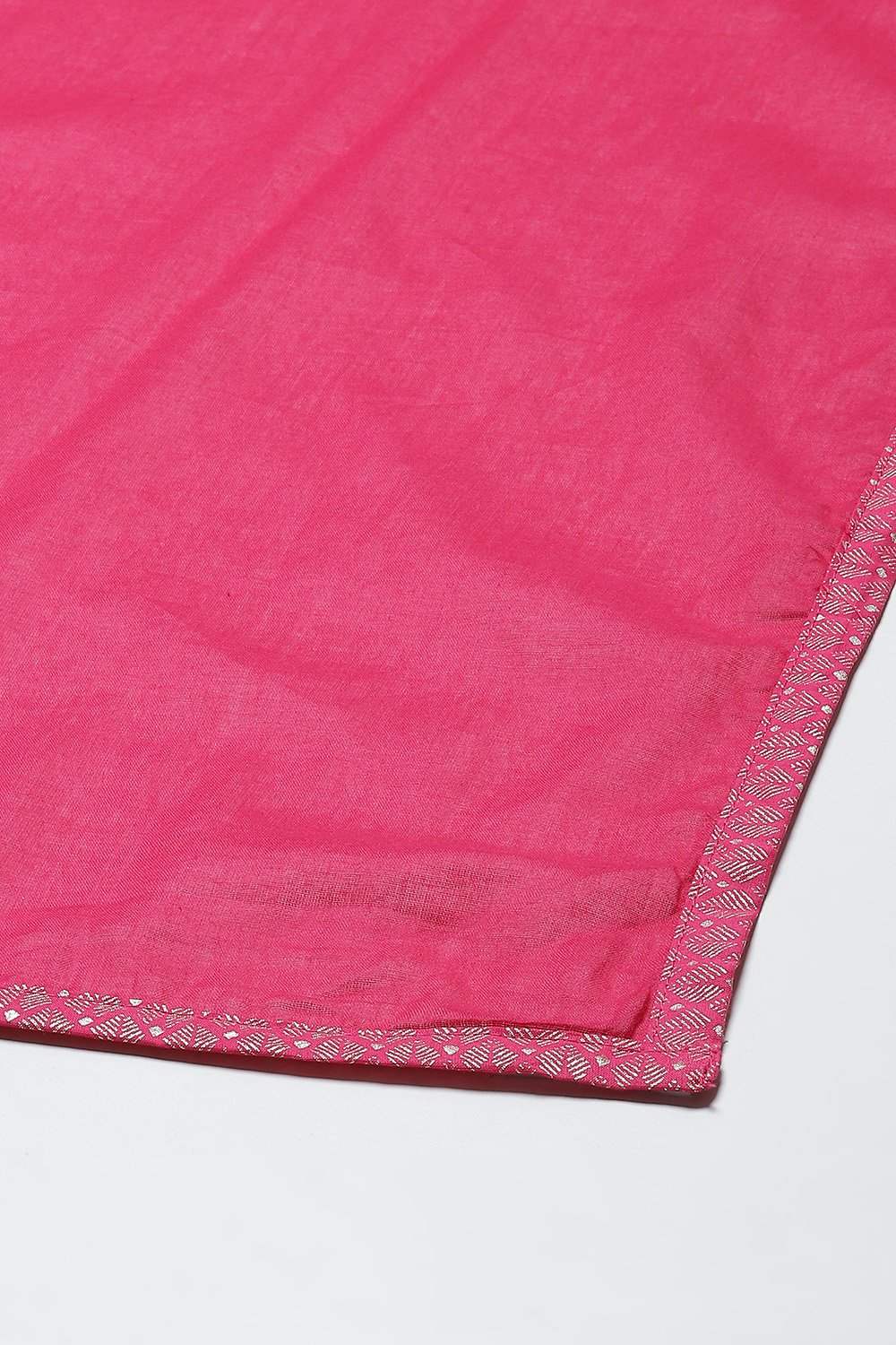 Fuschia Cotton Layered Kurta Churidar Suit Set image number 5