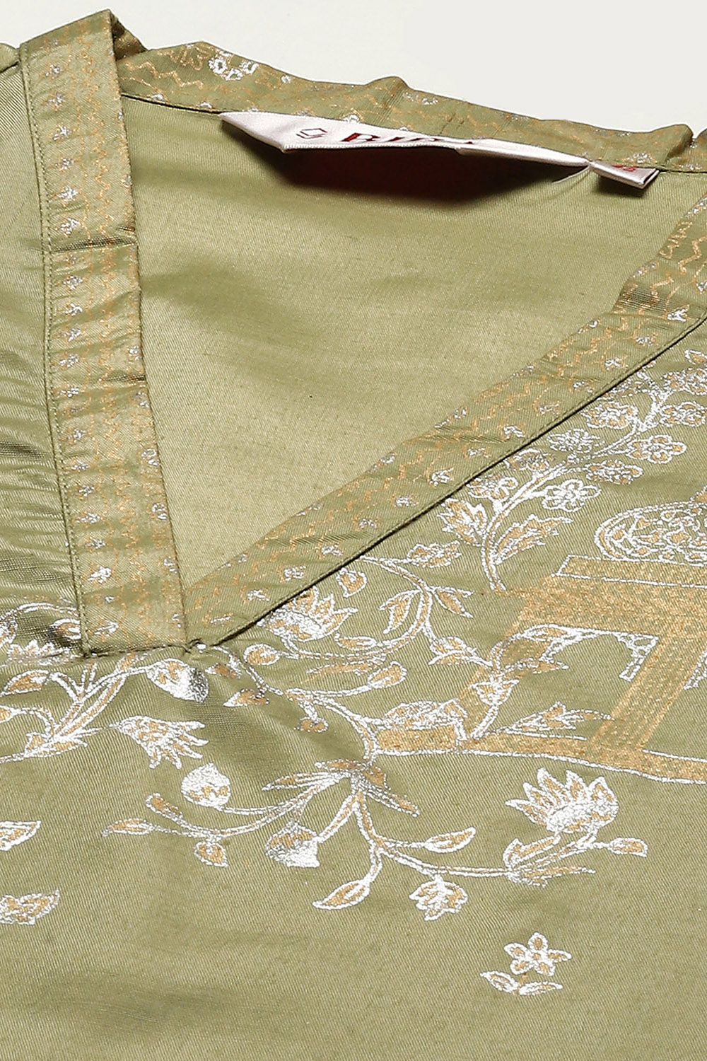 Sage Green Art Silk Straight Kurta Palazzo Suit Set image number 1