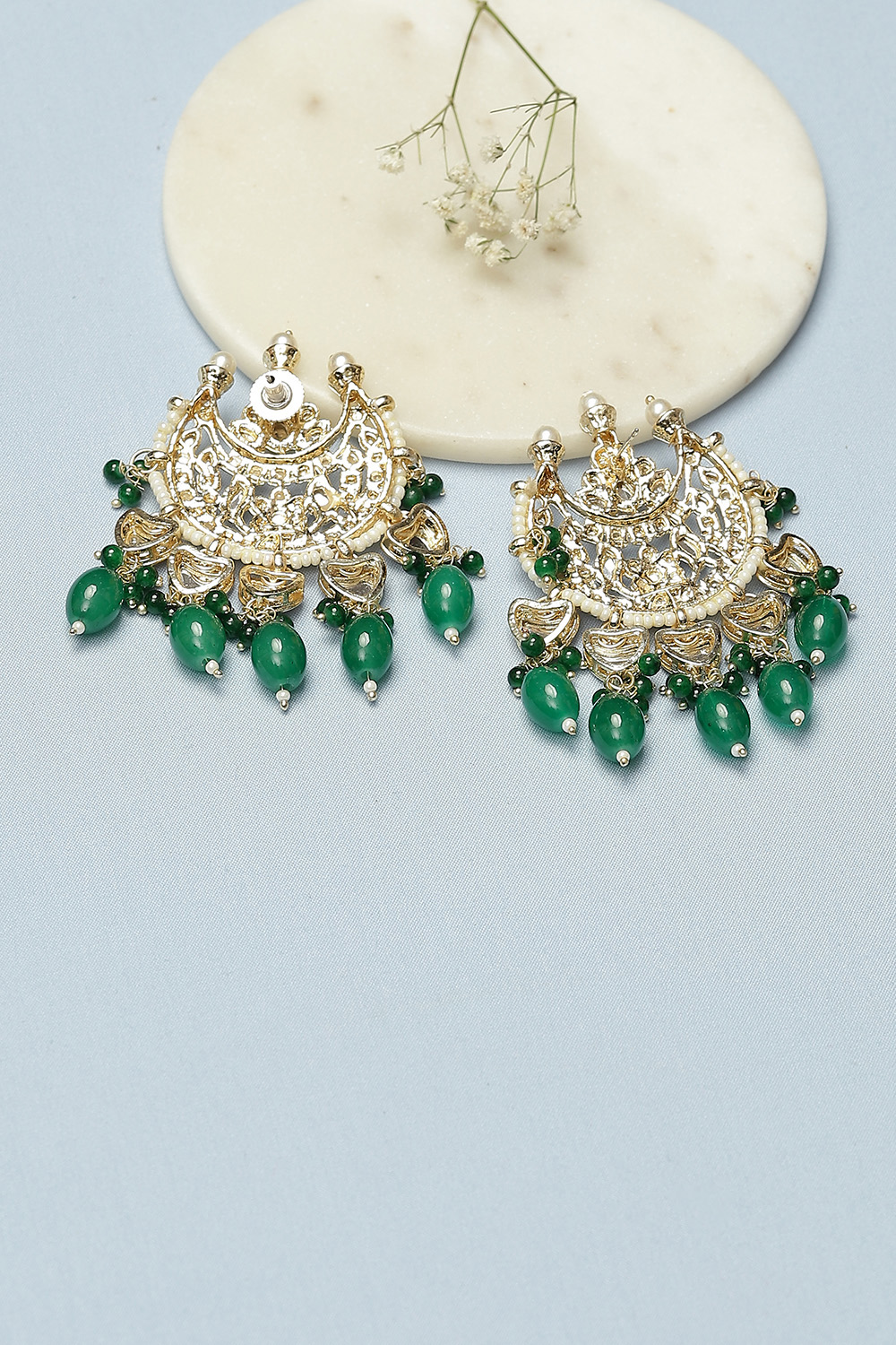 Green Alloy Earrings image number 2