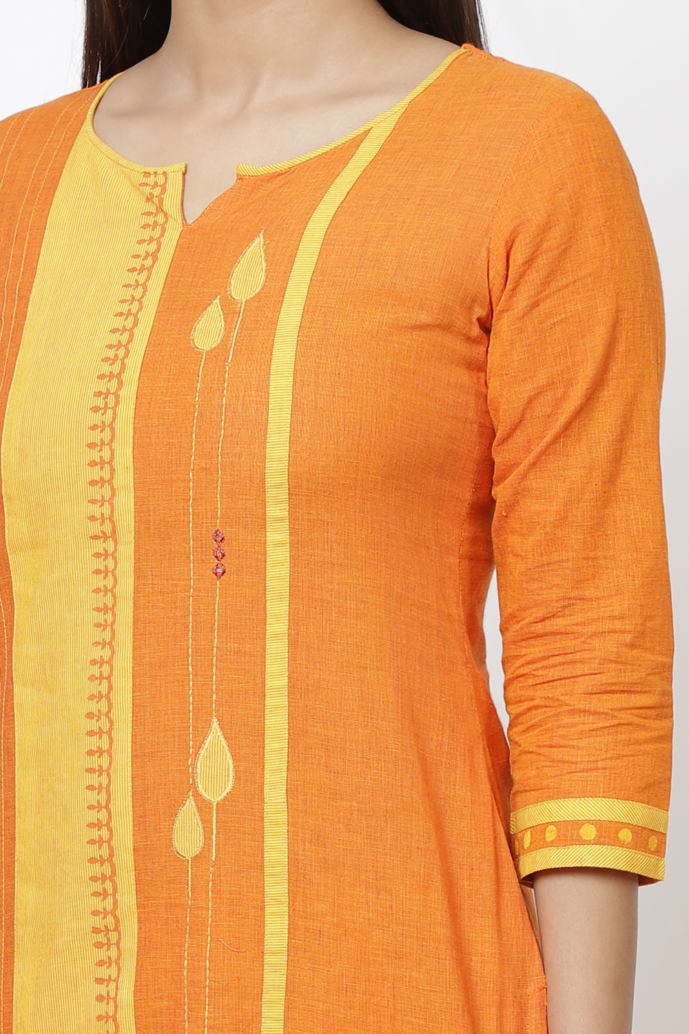 Rust Embroidered Easy Stitch Suit Set image number 1