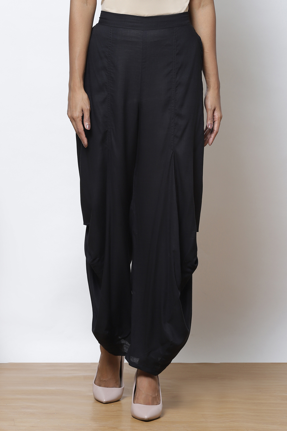 Black LIVA Dhoti Pants image number 0