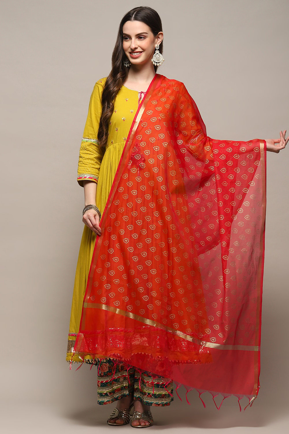 Red Polyester Dupatta image number 0